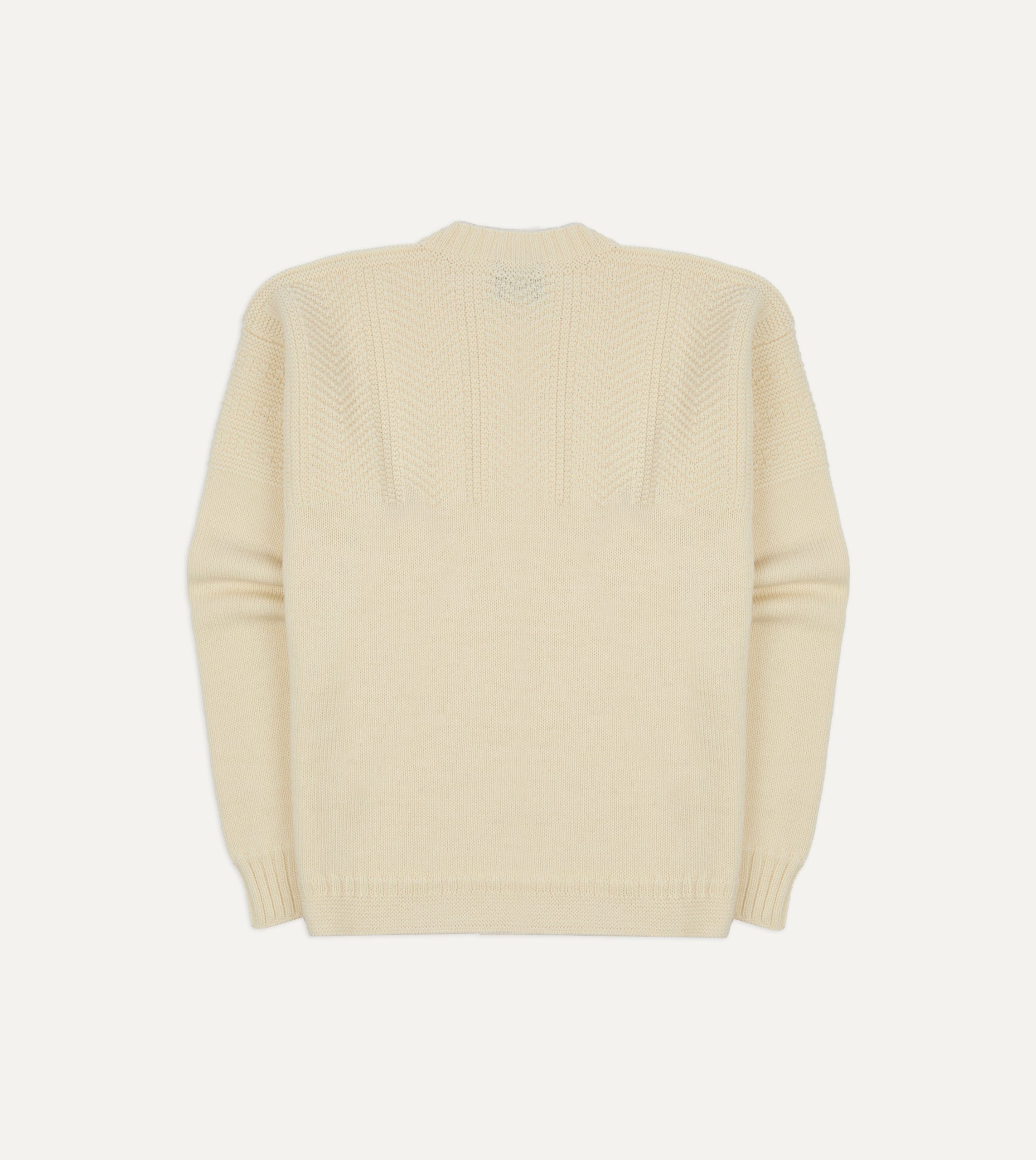 Ecru Wool Guernsey Jumper - Image 5