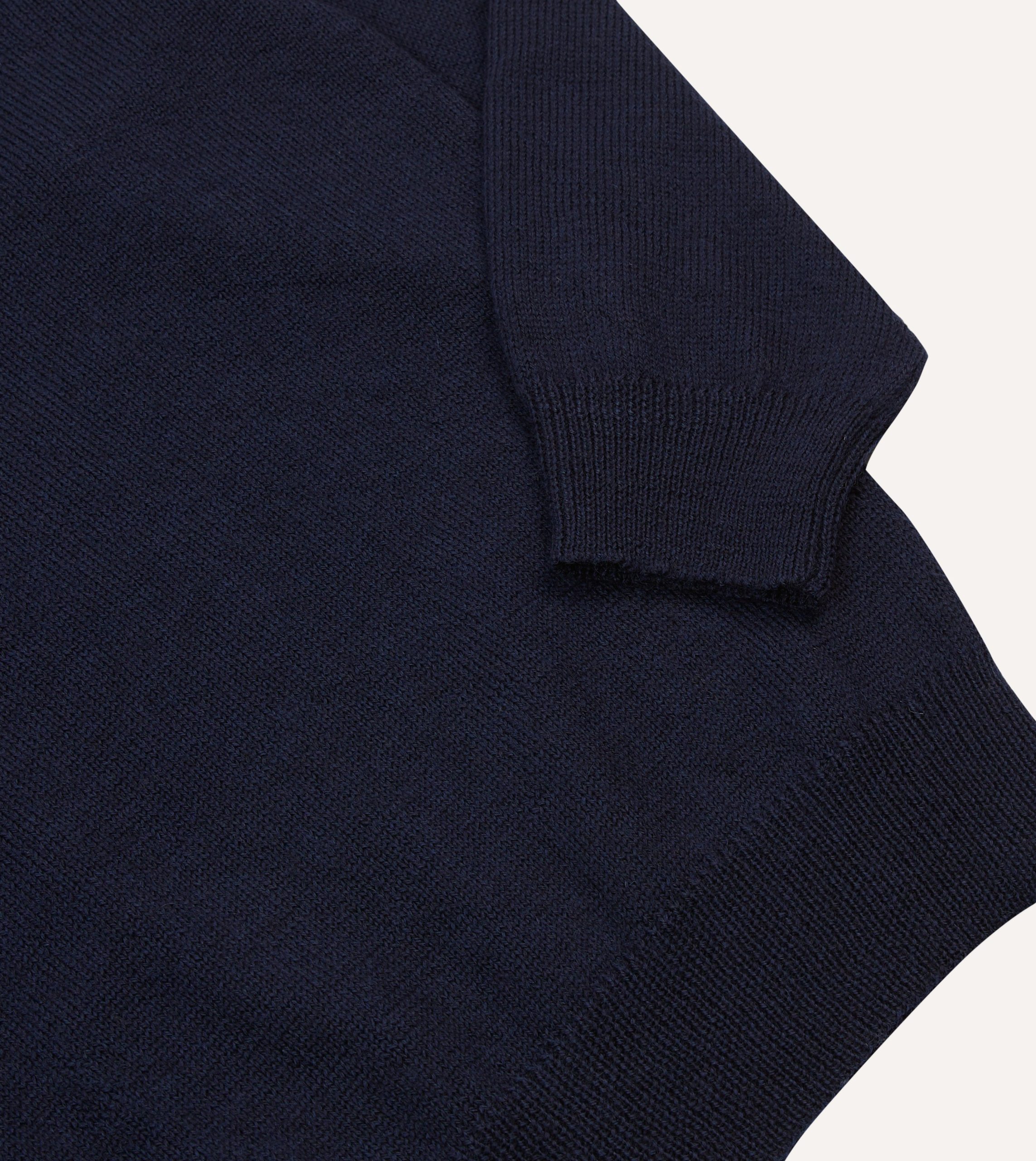 Navy Wool Mock Neck Jumper - Image 4