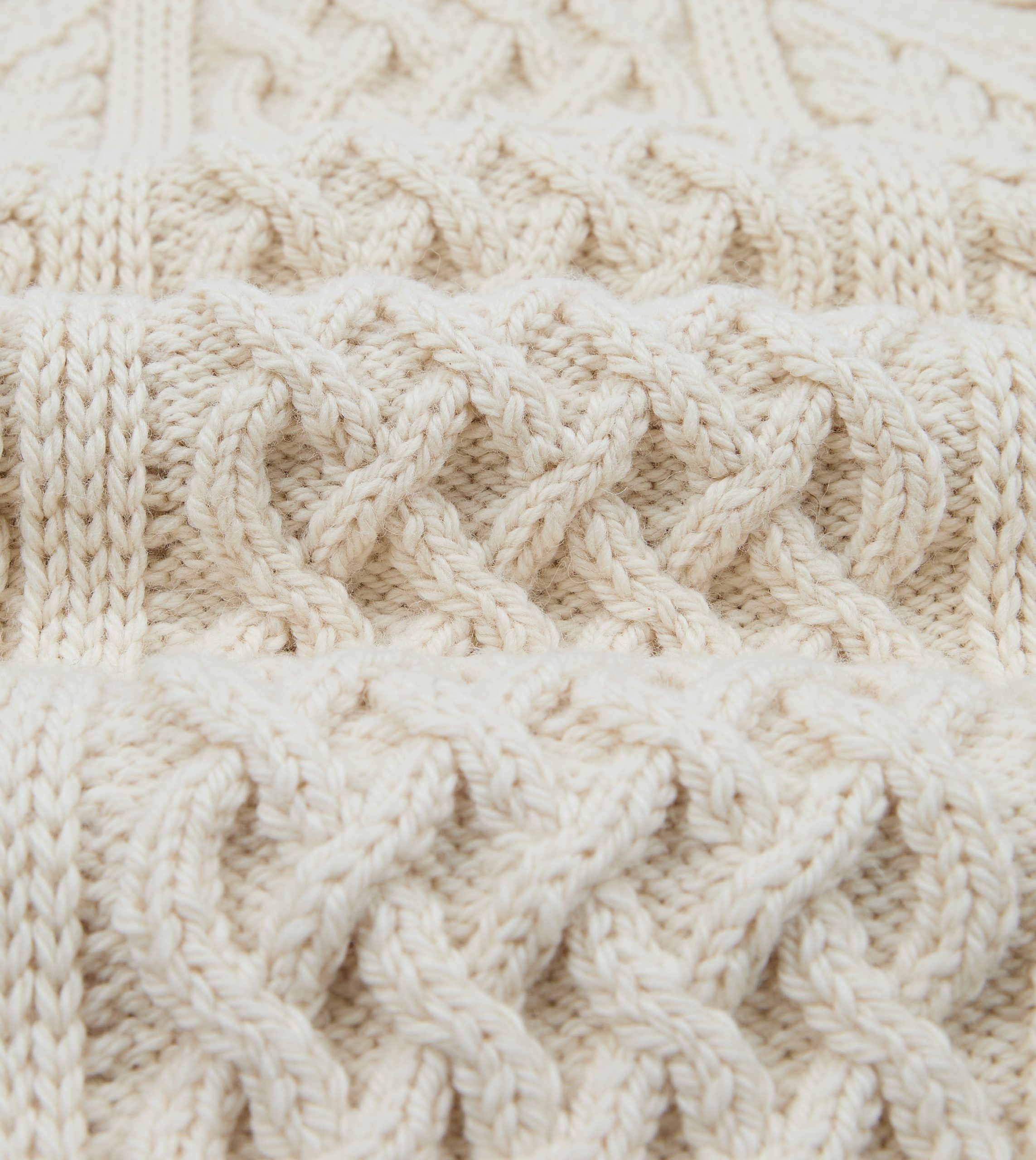 Ecru Wool Aran Jumper - Image 2
