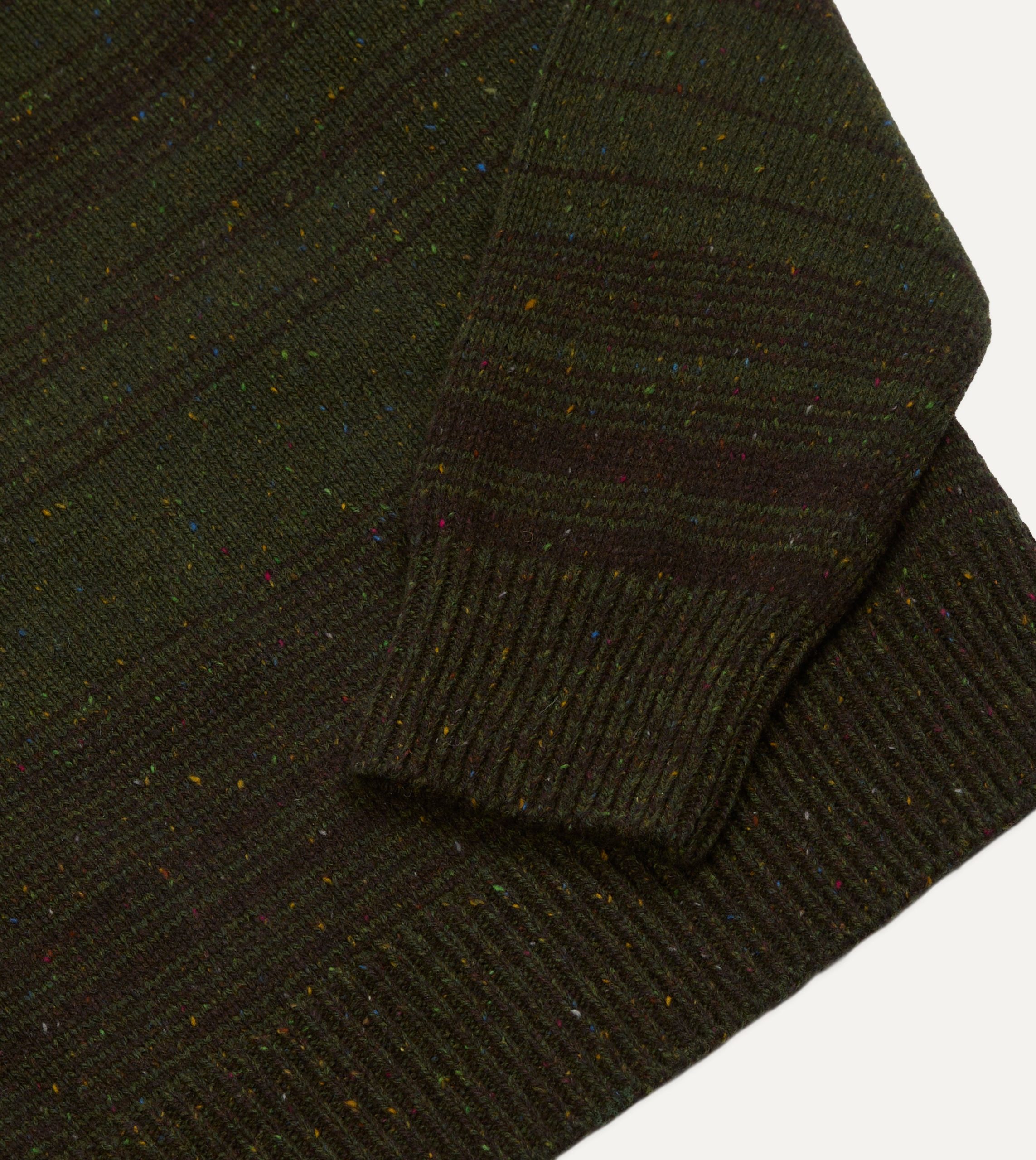 Drake's by A. Levine Olive Wool Jumper - Image 4