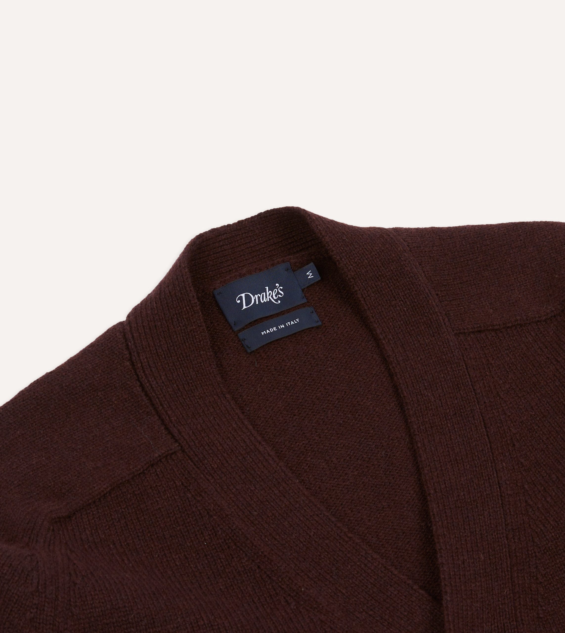 Dark Brown Lambswool 6 Button Cardigan - Image 3