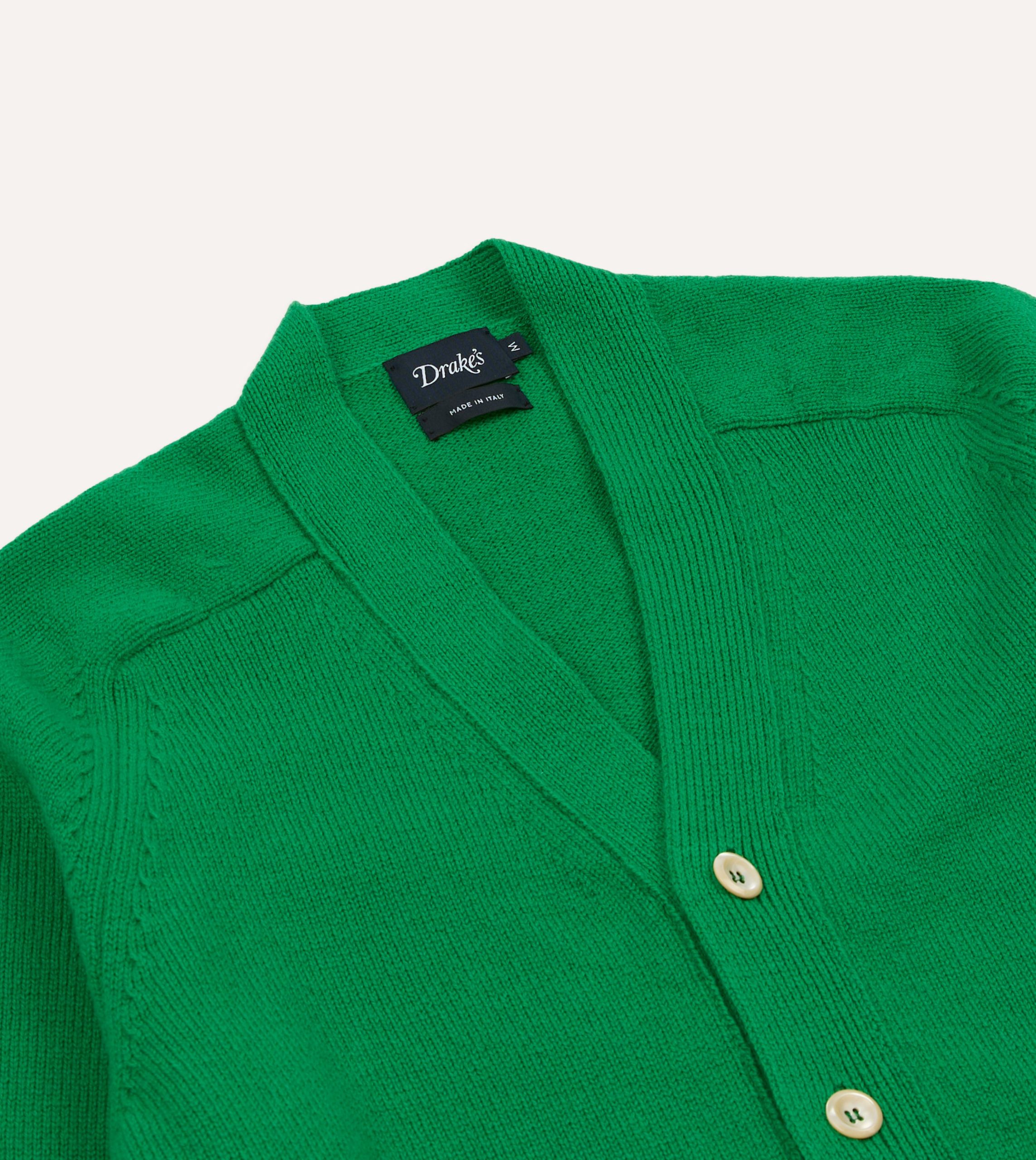 Green Lambswool 6 Button Cardigan - Image 3