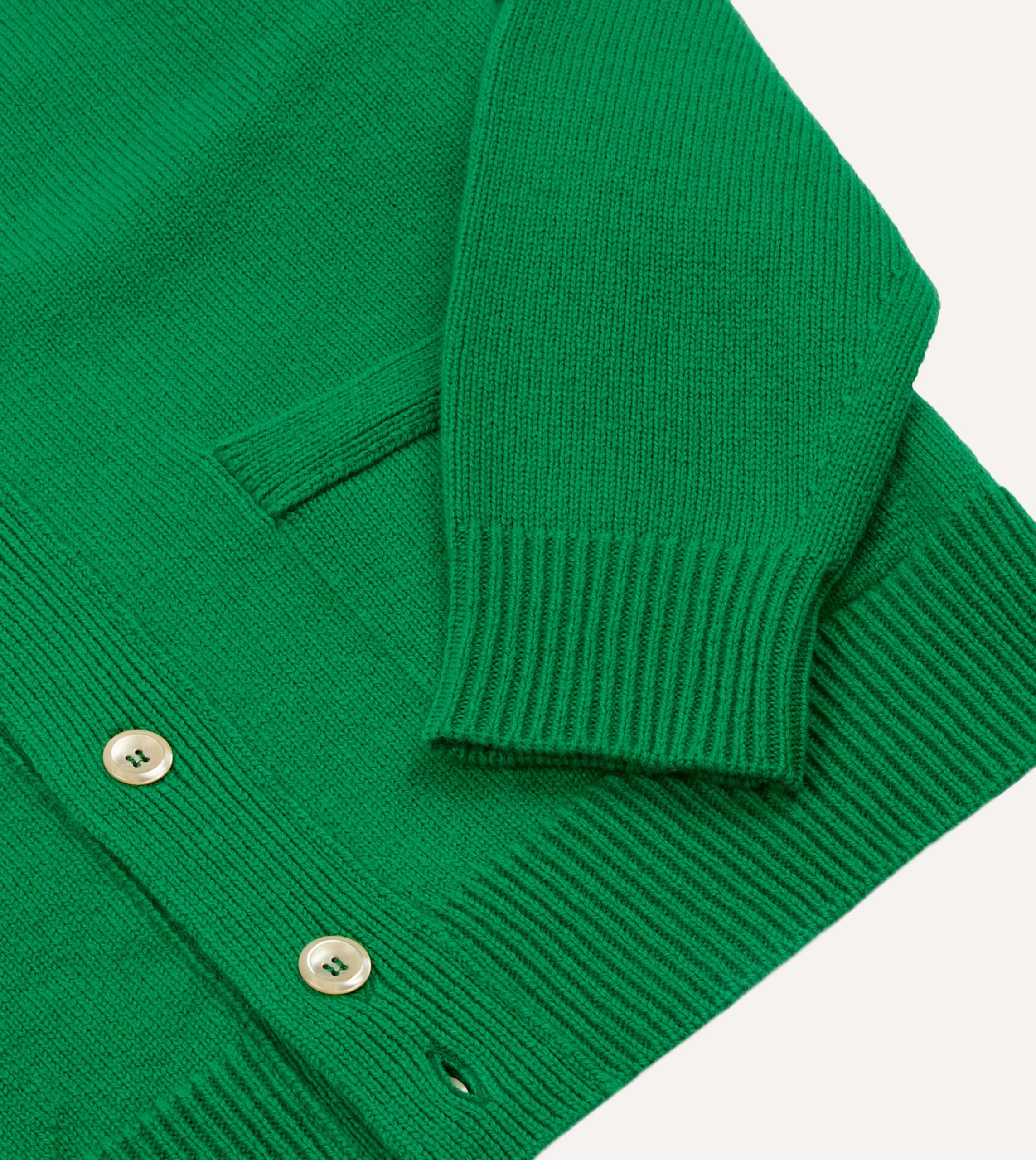 Green Lambswool 6 Button Cardigan - Image 4