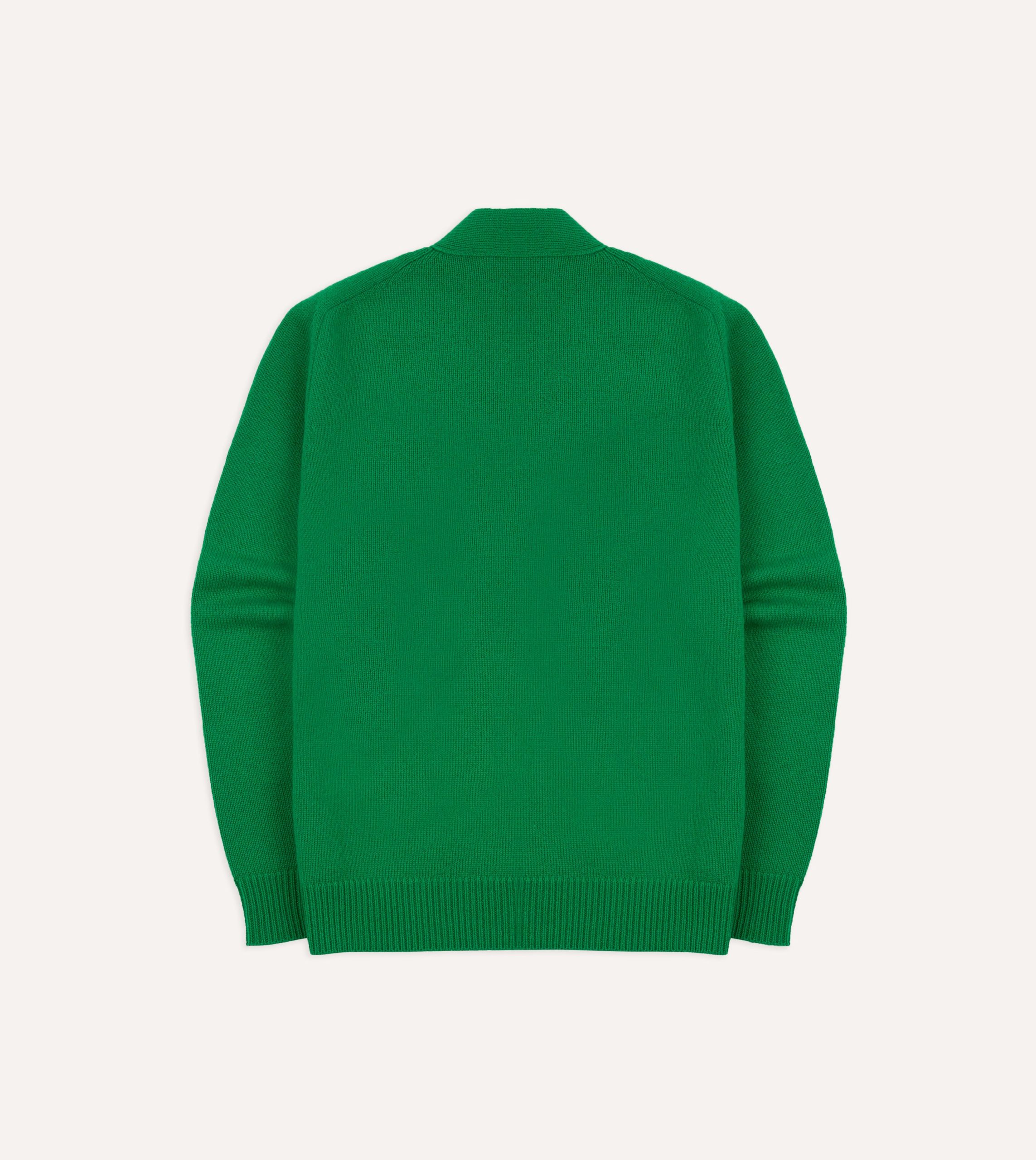 Green Lambswool 6 Button Cardigan - Image 6