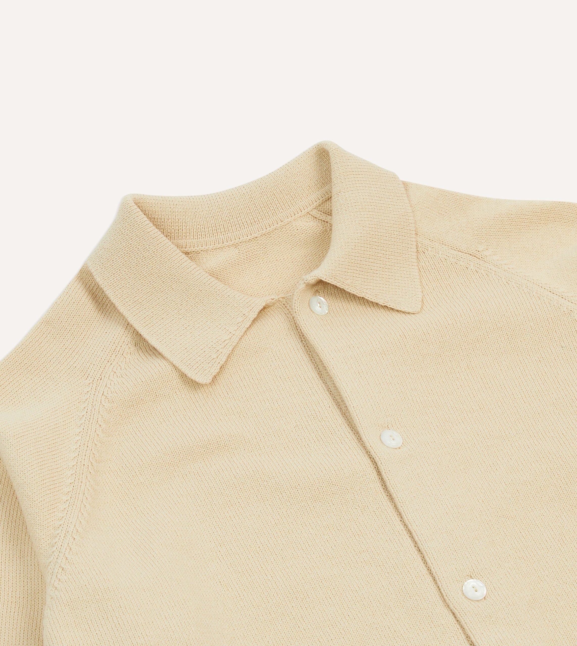 Sand Cotton Button-Through Knit - Image 3