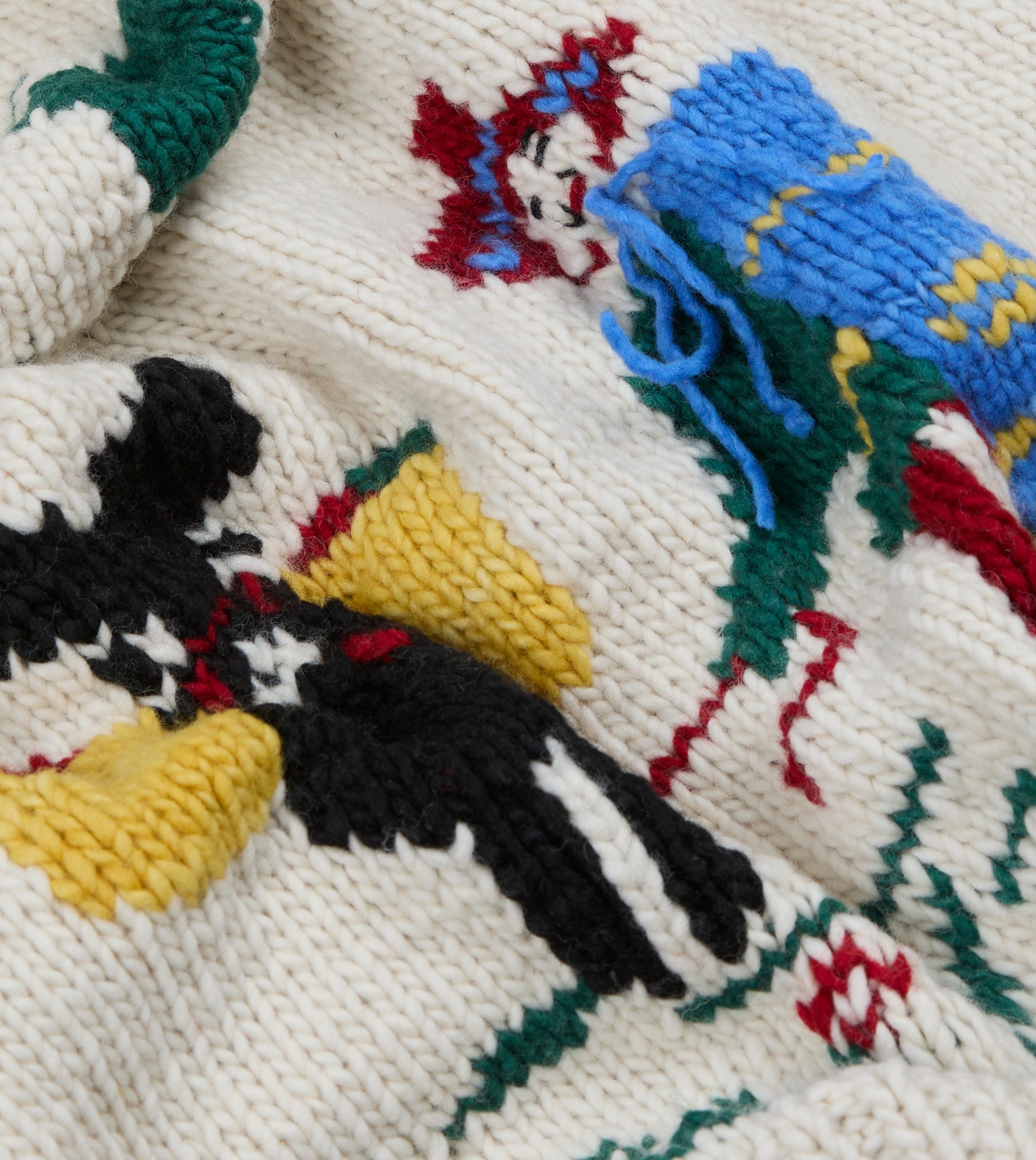 Chamula Ecru Souvenir Paisaje Shawl Collar Cardigan - Image 2