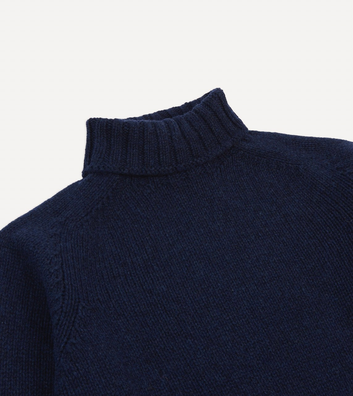 Navy Lambswool Submariner Roll Neck Jumper - Image 3