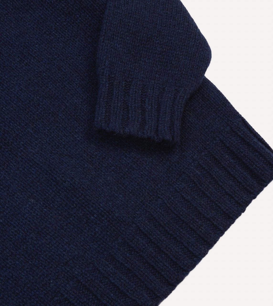 Navy Lambswool Submariner Roll Neck Jumper - Image 4