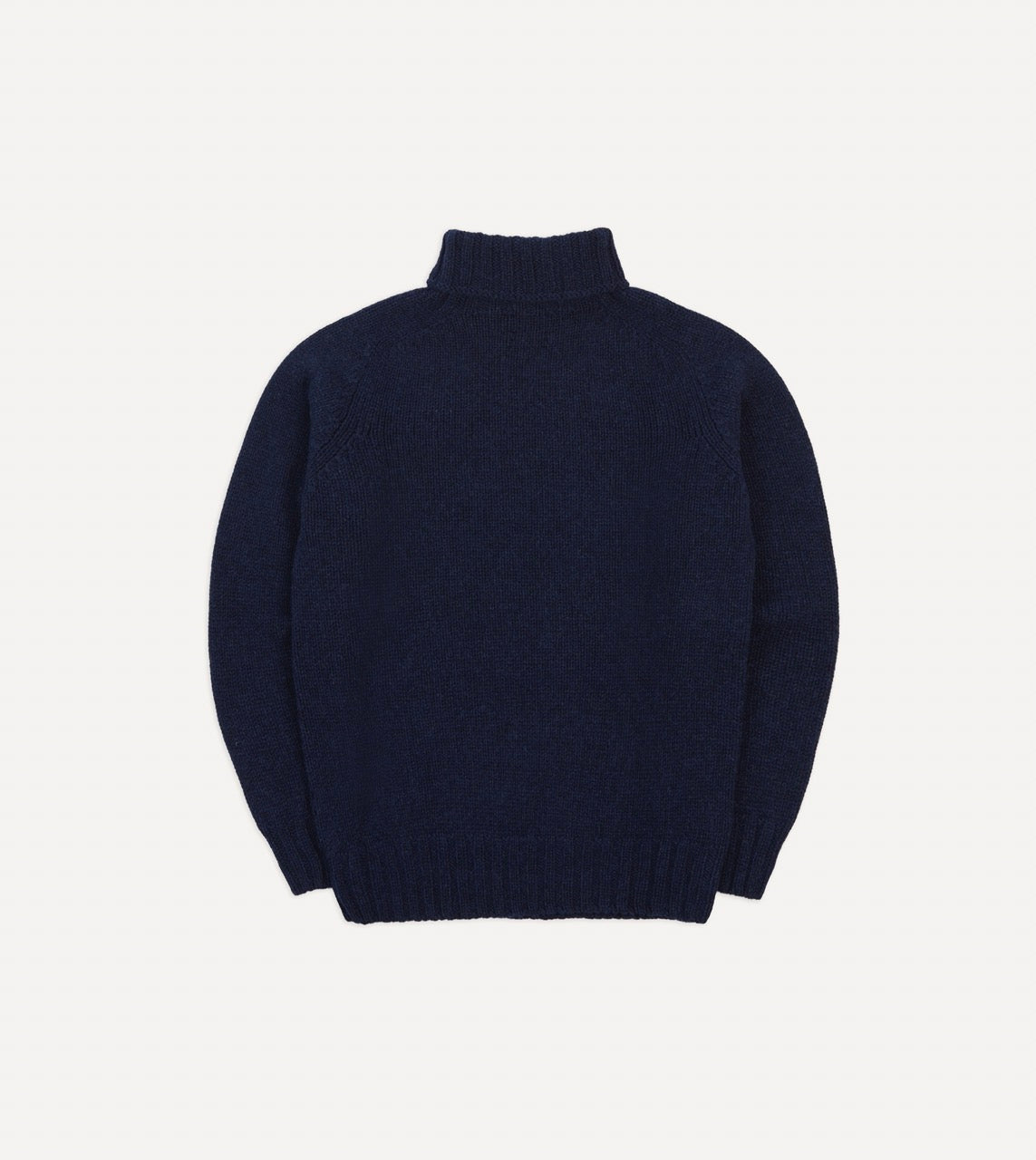 Navy Lambswool Submariner Roll Neck Jumper - Image 5