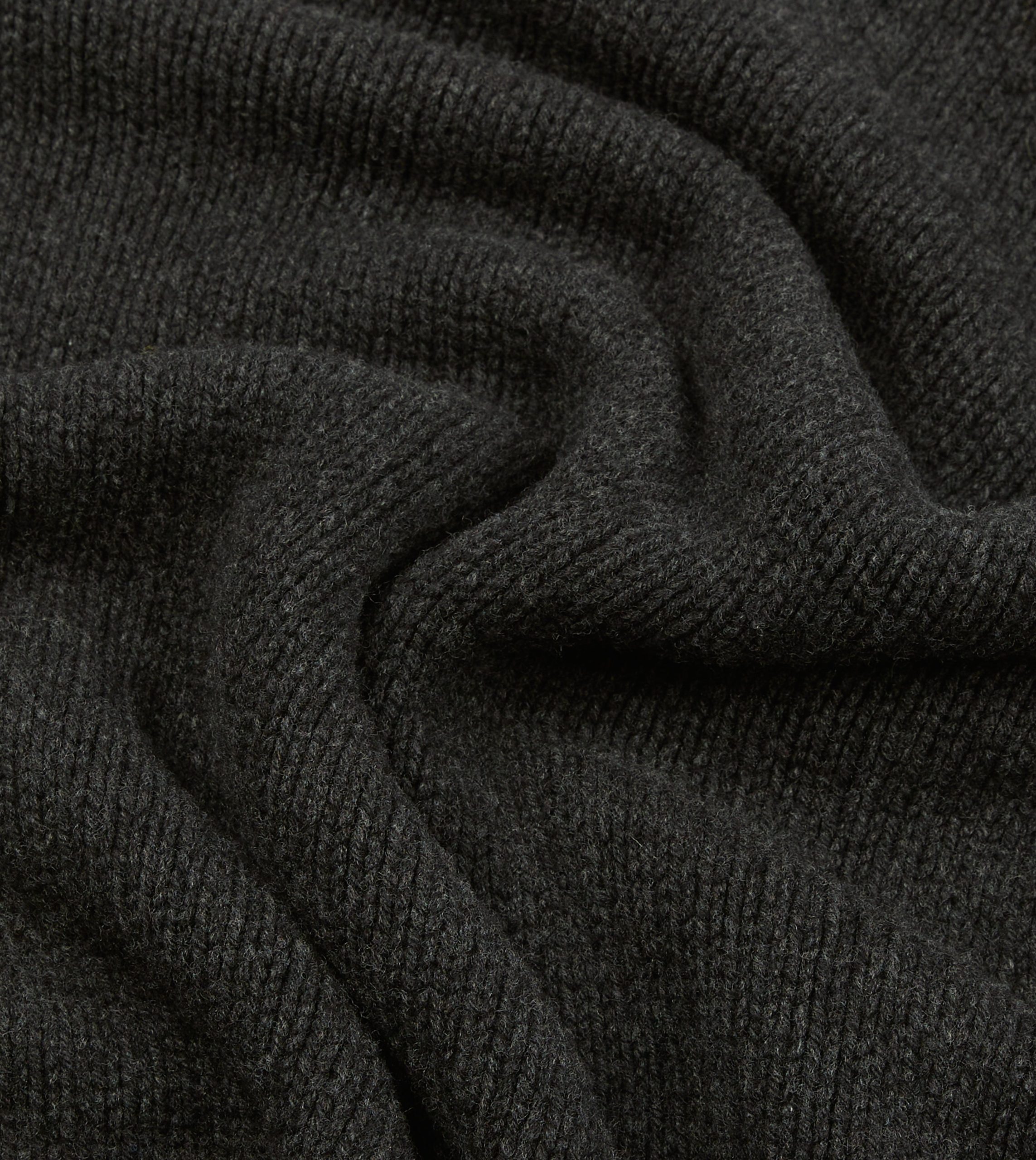Charcoal Lambswool Submariner Roll Neck Jumper - Image 2