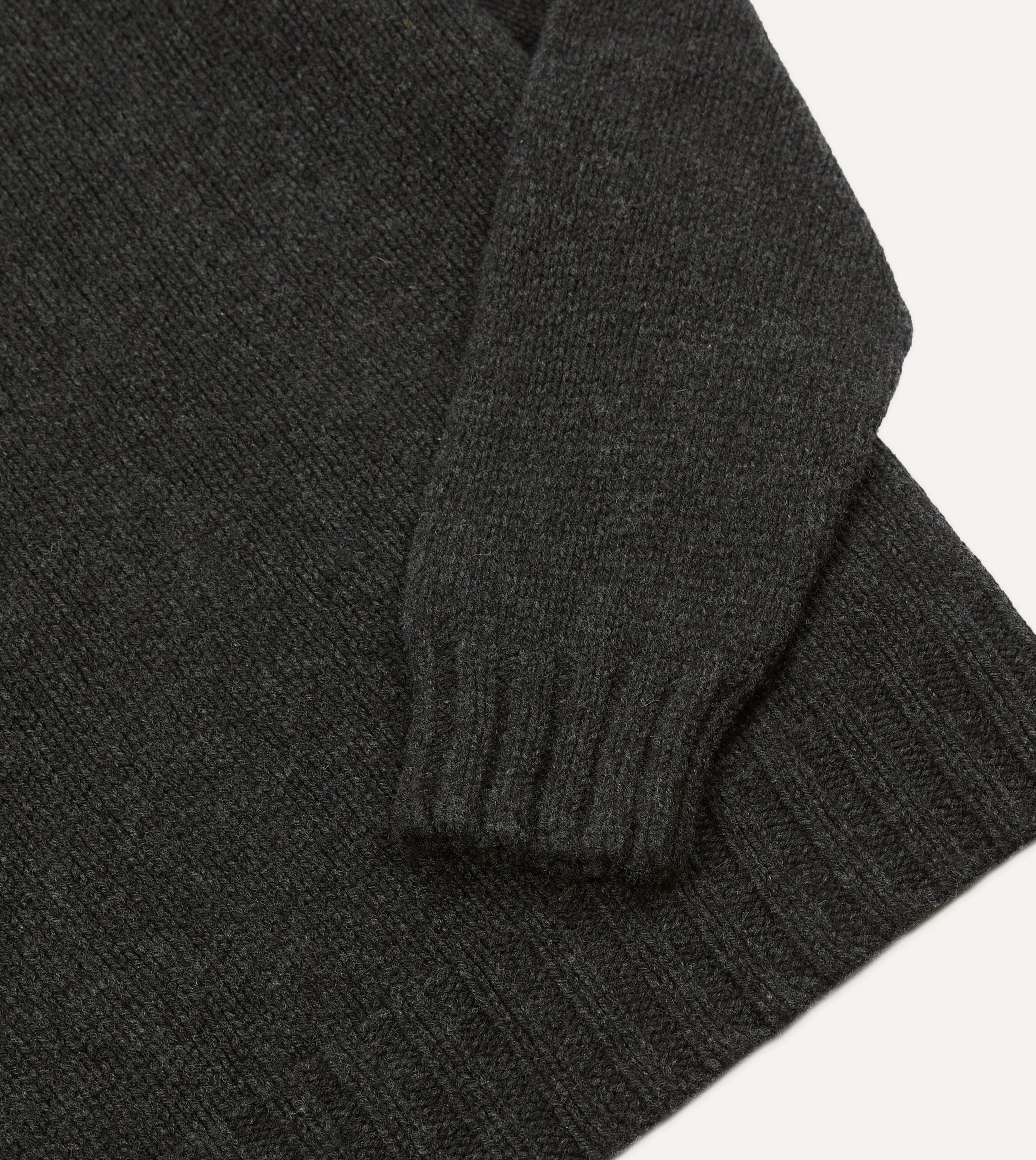 Charcoal Lambswool Submariner Roll Neck Jumper - Image 4