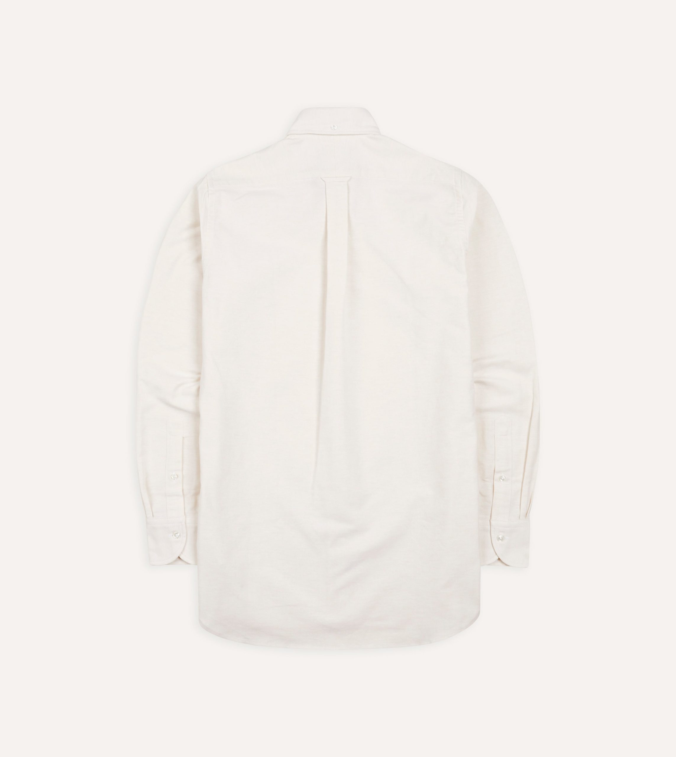 Cream Cotton Oxford Cloth Button-Down Shirt - Image 5