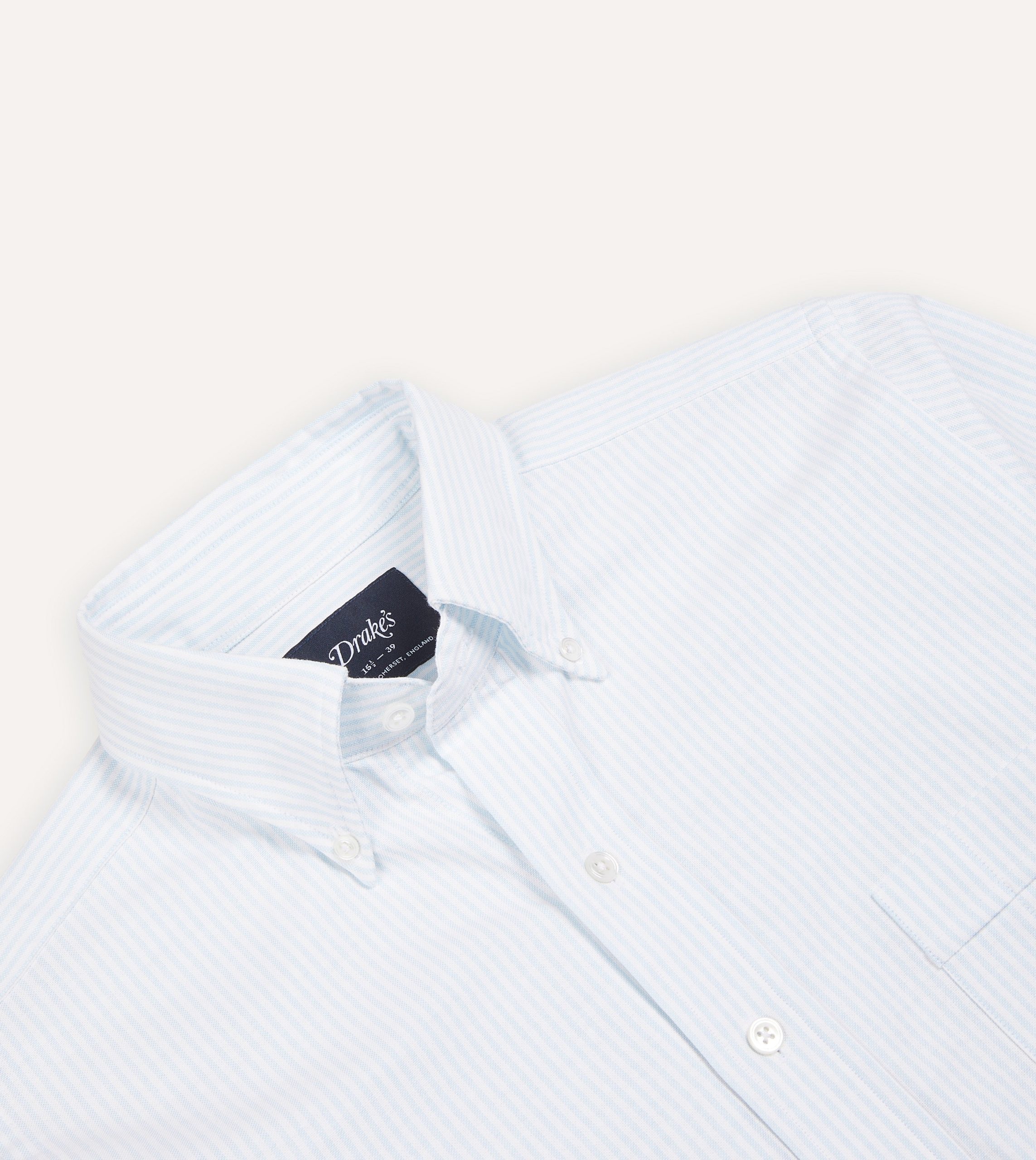 Sky Ticking Stripe Cotton Oxford Cloth Button-Down Shirt - Image 3