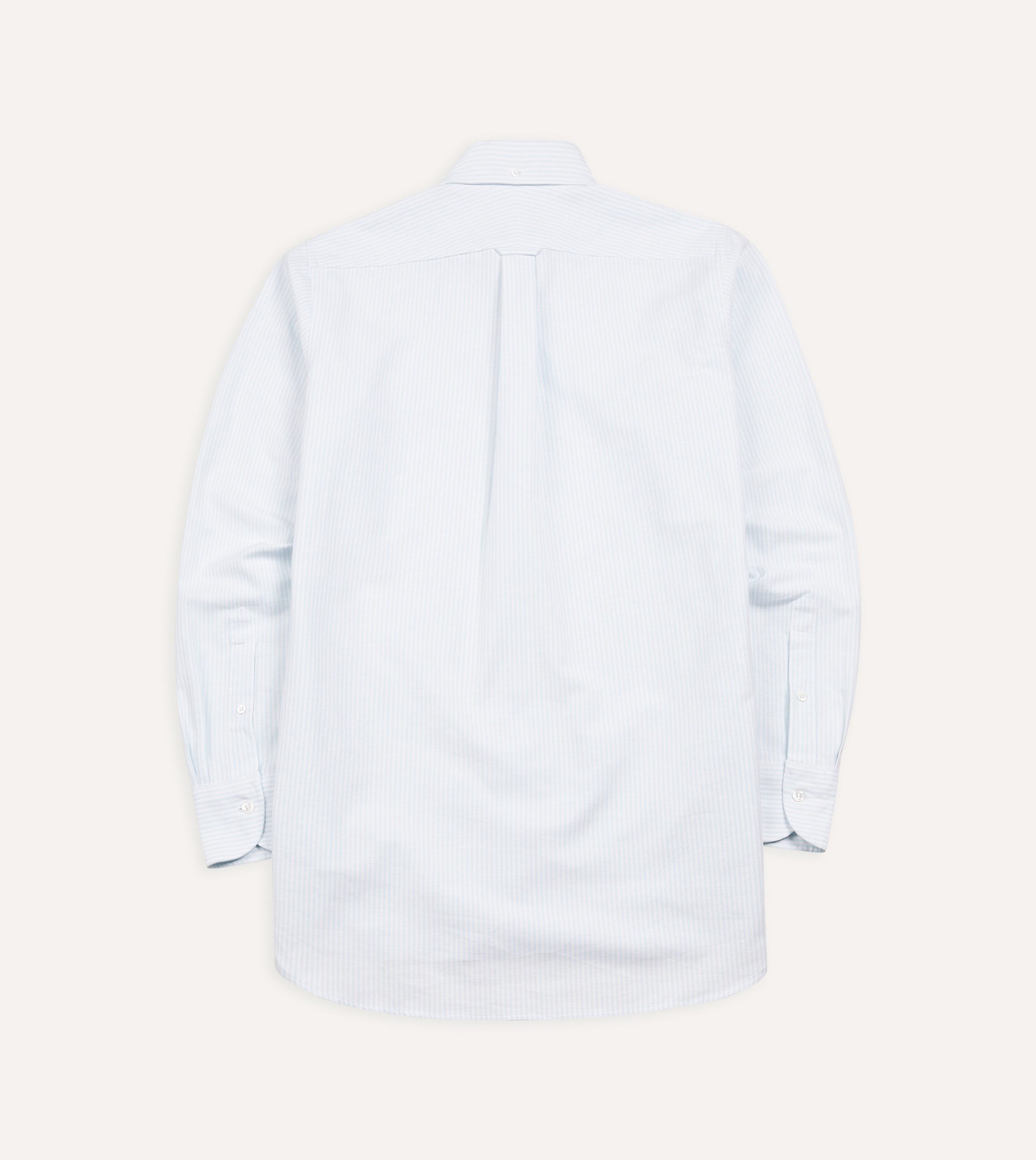 Sky Ticking Stripe Cotton Oxford Cloth Button-Down Shirt - Image 5