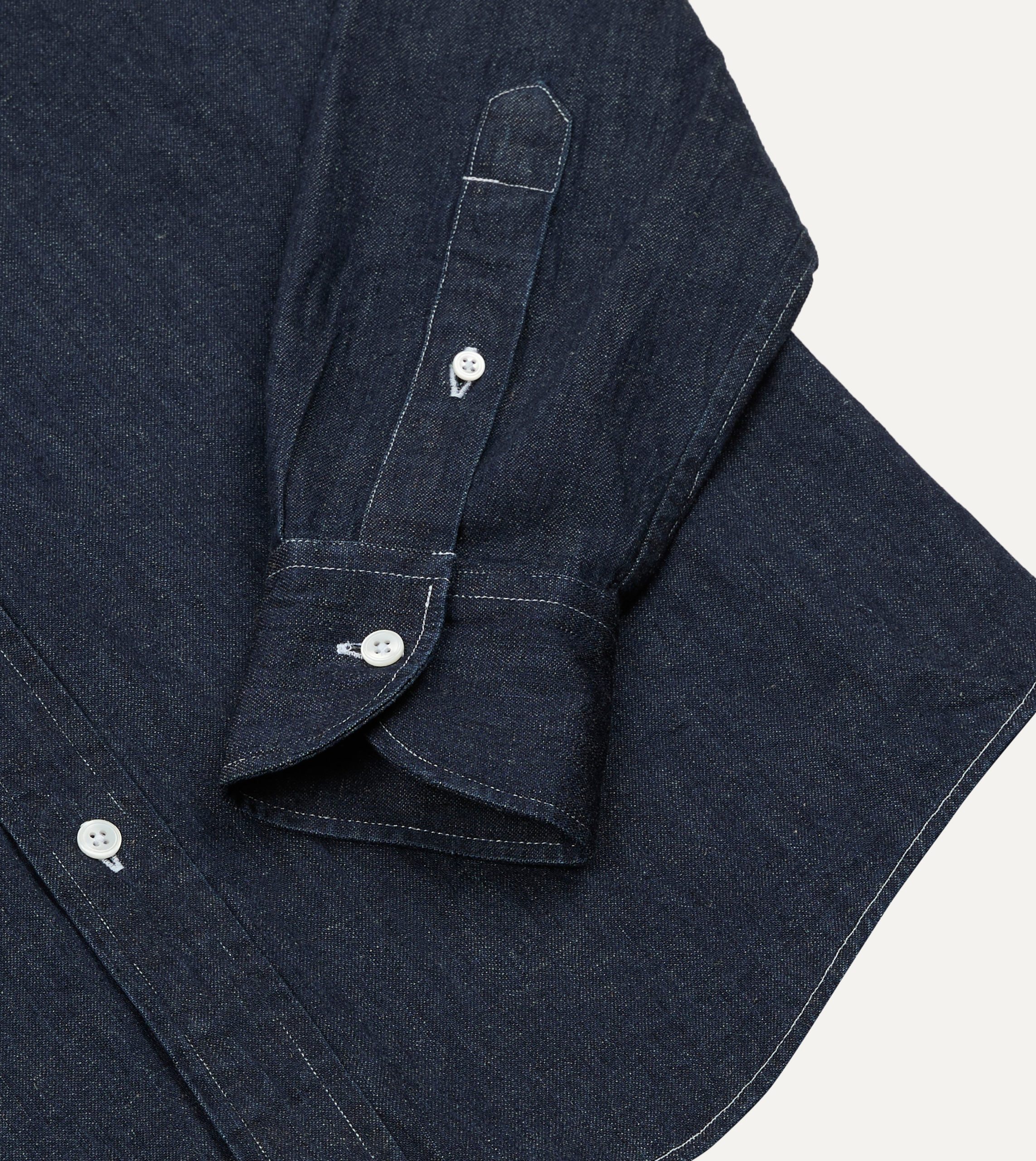Drake's by A. Levine Denim Button-Down Shirt - Image 4