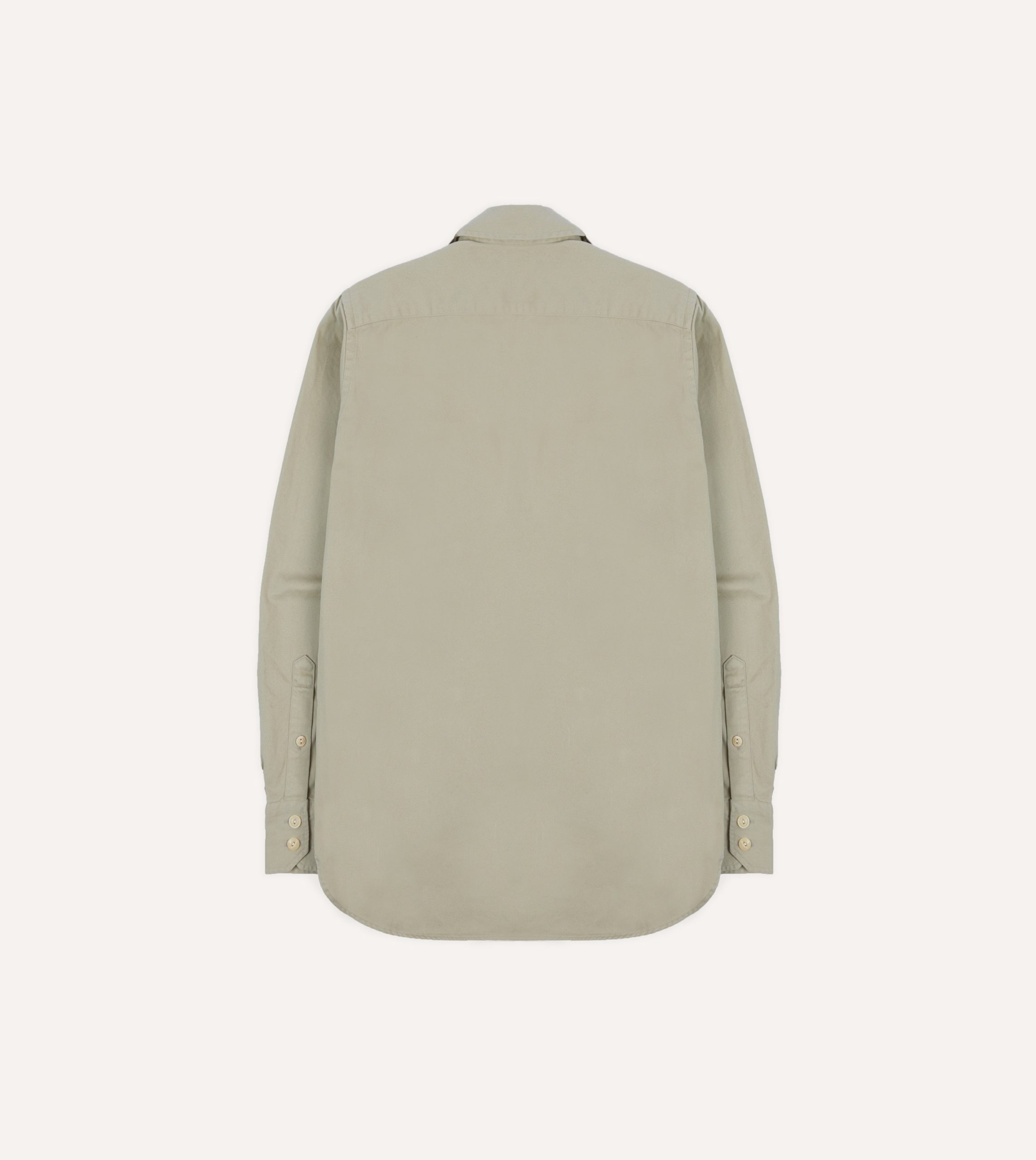 Stone Cotton Long Point Collar Work Shirt - Image 6