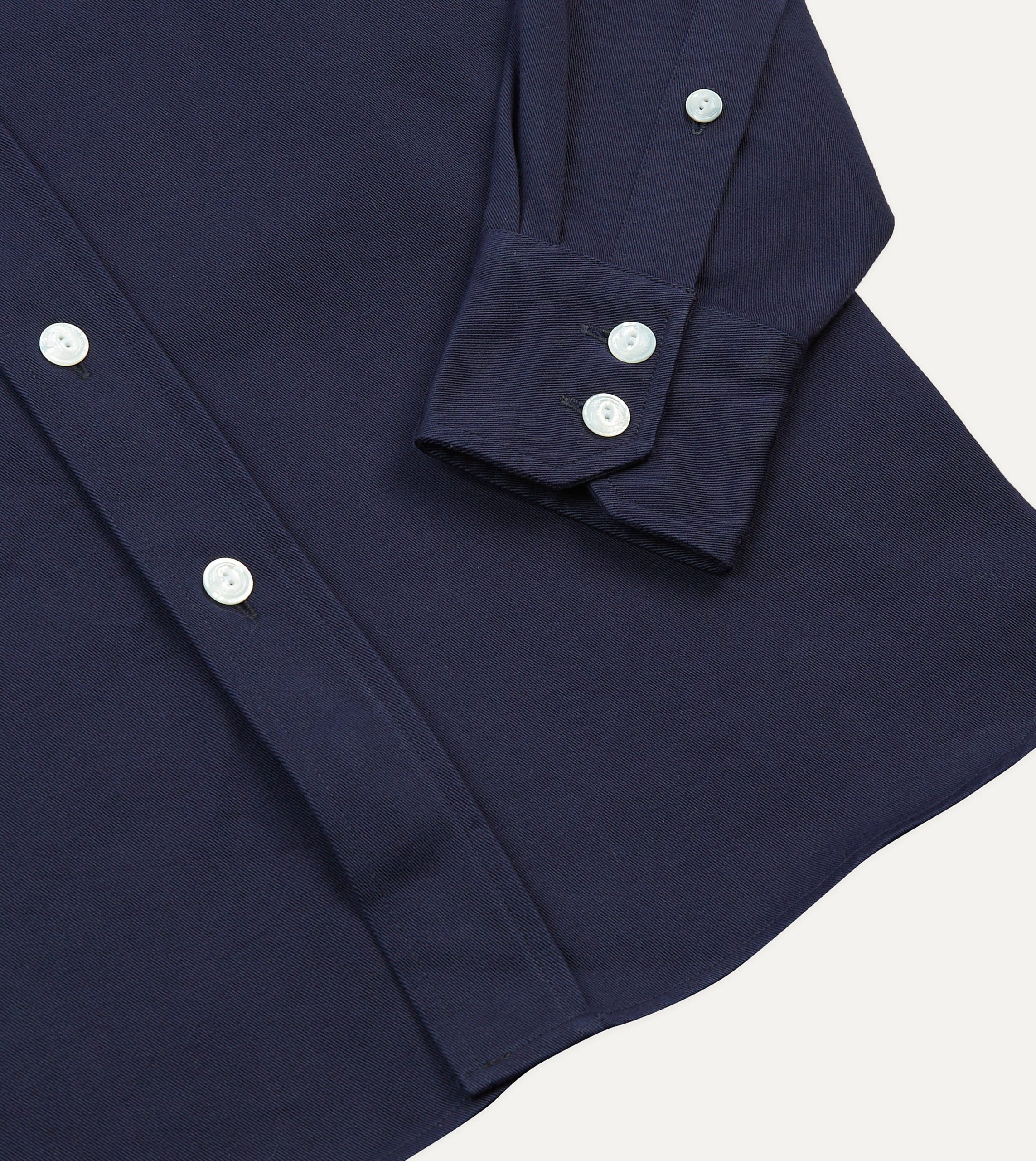 Navy Cotton Twill Two-Pocket Work Shirt - Image 5