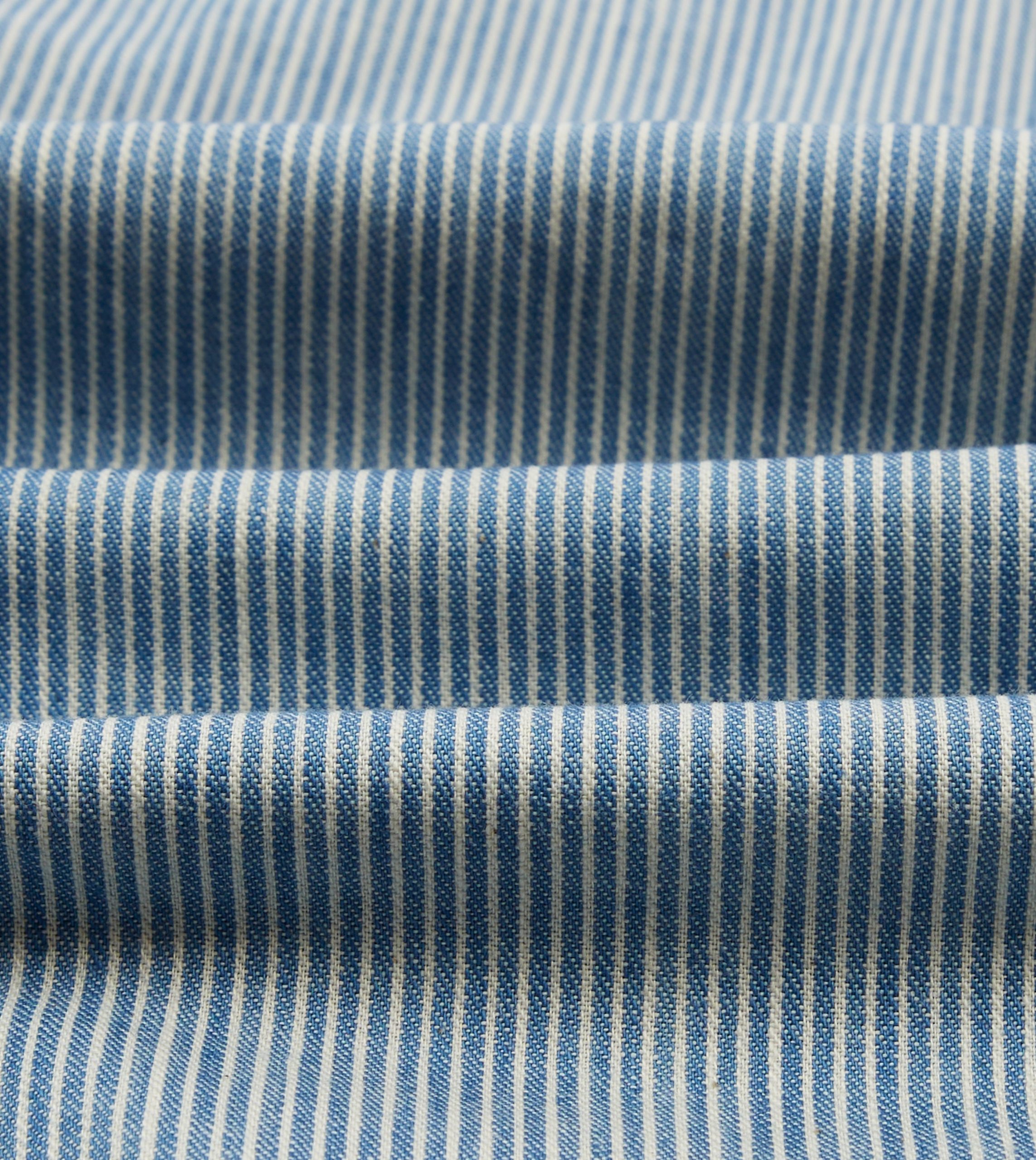 Navy Stripe Denim Work Shirt - Image 2