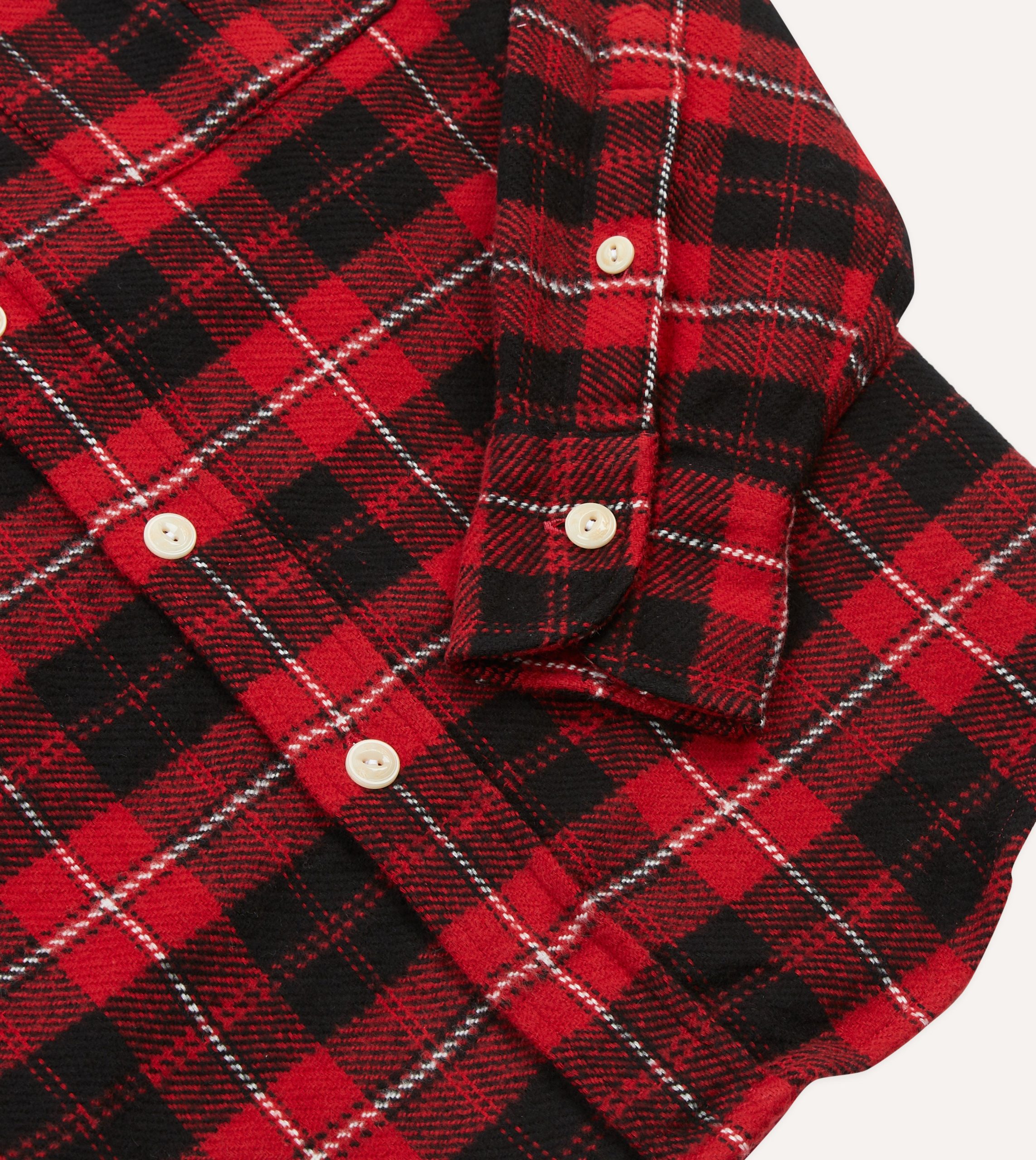 Red Check Cotton Two-Pocket Work Shirt - Image 5