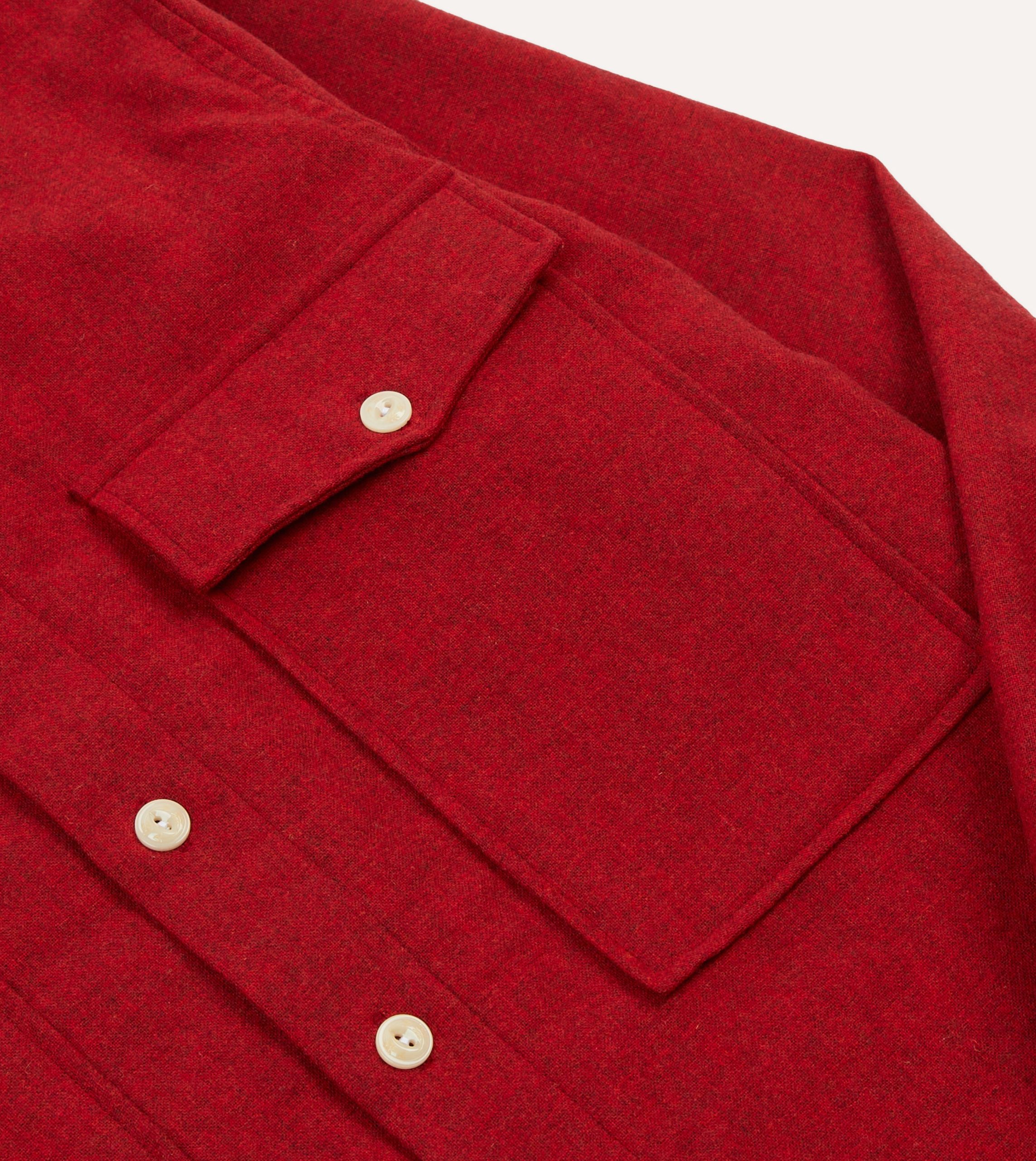 Red Wool Two-Pocket Work Shirt - Image 4