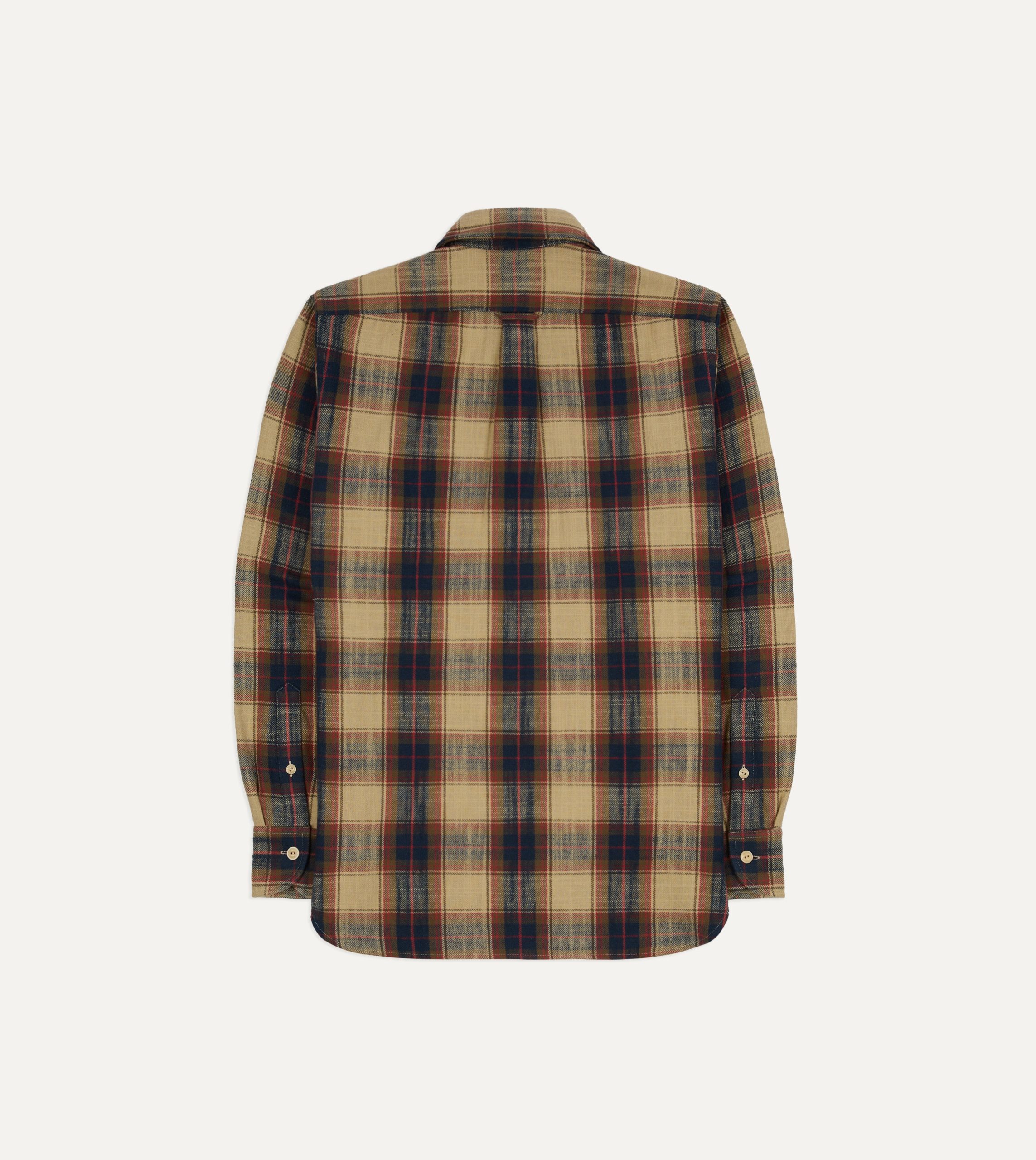 Drake's by A. Levine Check Brushed Cotton Two-Pocket Work Shirt - Image 6