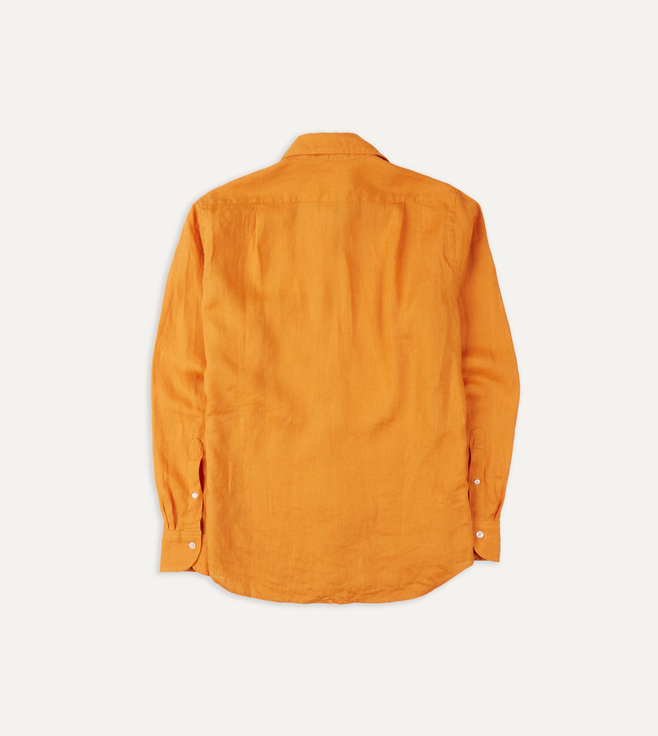Yellow Linen Spread Collar Shirt - Image 5