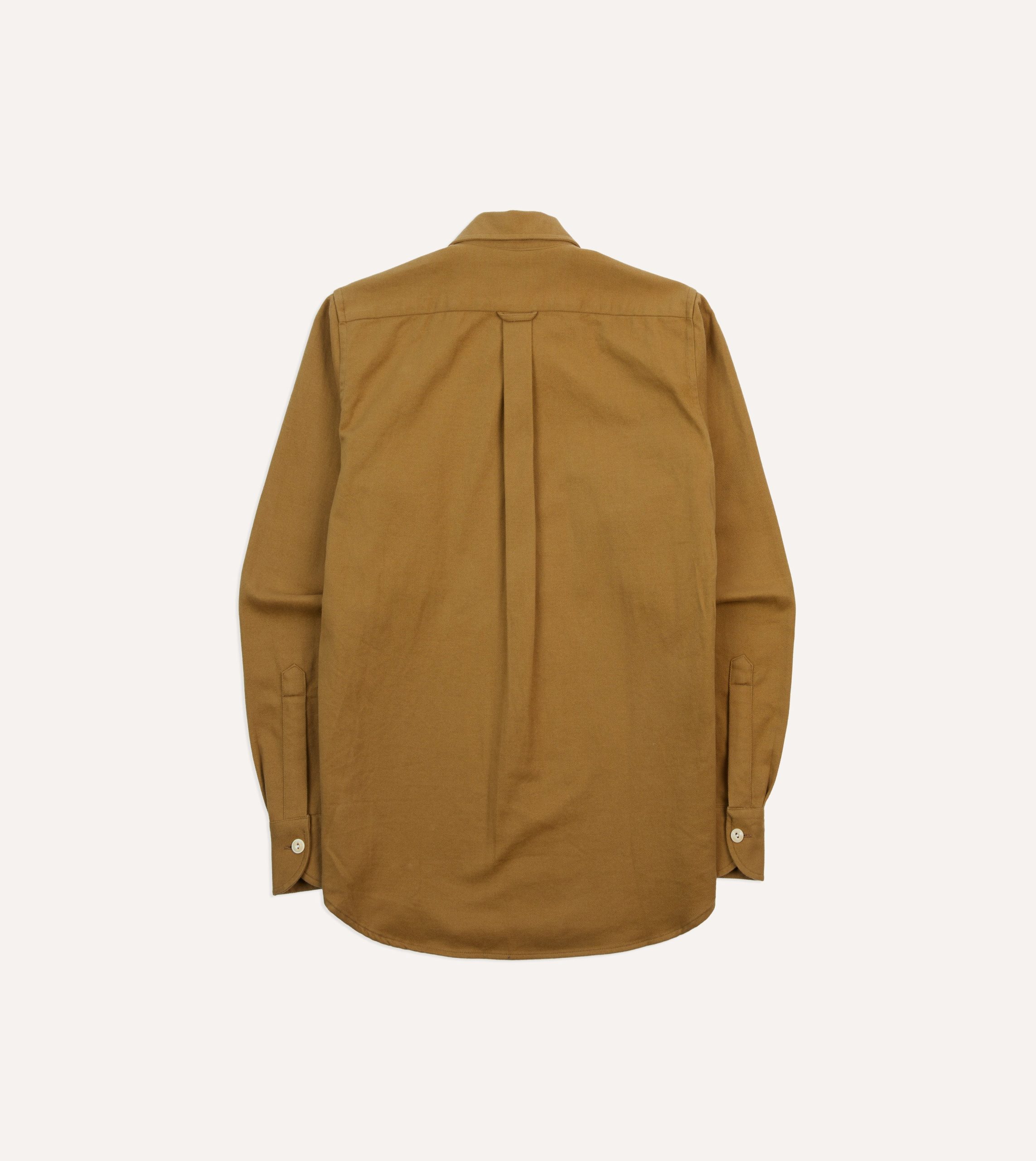 Sand Brushed Cotton Twill Two-Pocket Camp Collar Work Shirt - Image 6