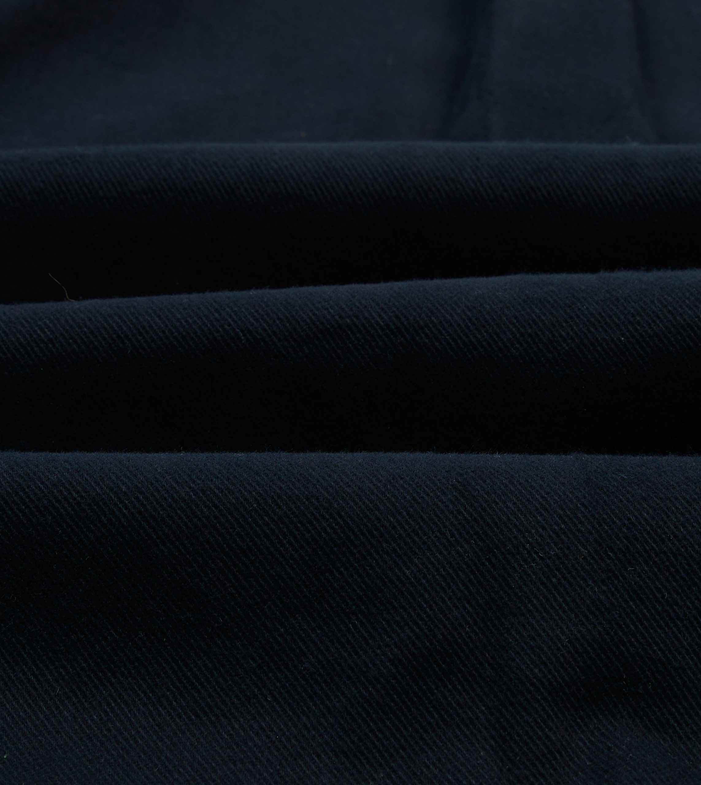 Navy Brushed Cotton Twill Two-Pocket Camp Collar Work Shirt - Image 2