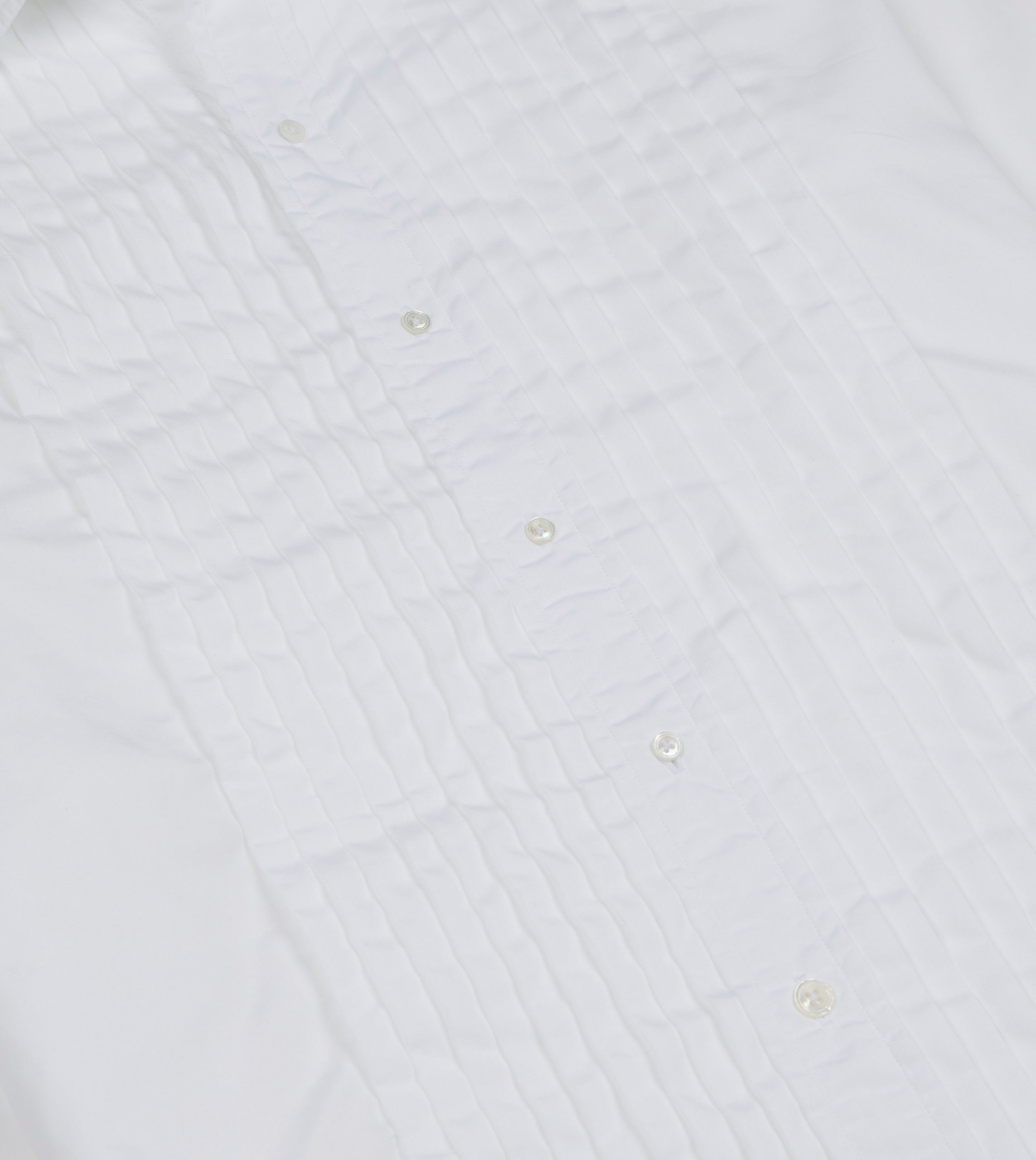 White Cotton Pleated Bib Front Dinner Shirt - Image 4