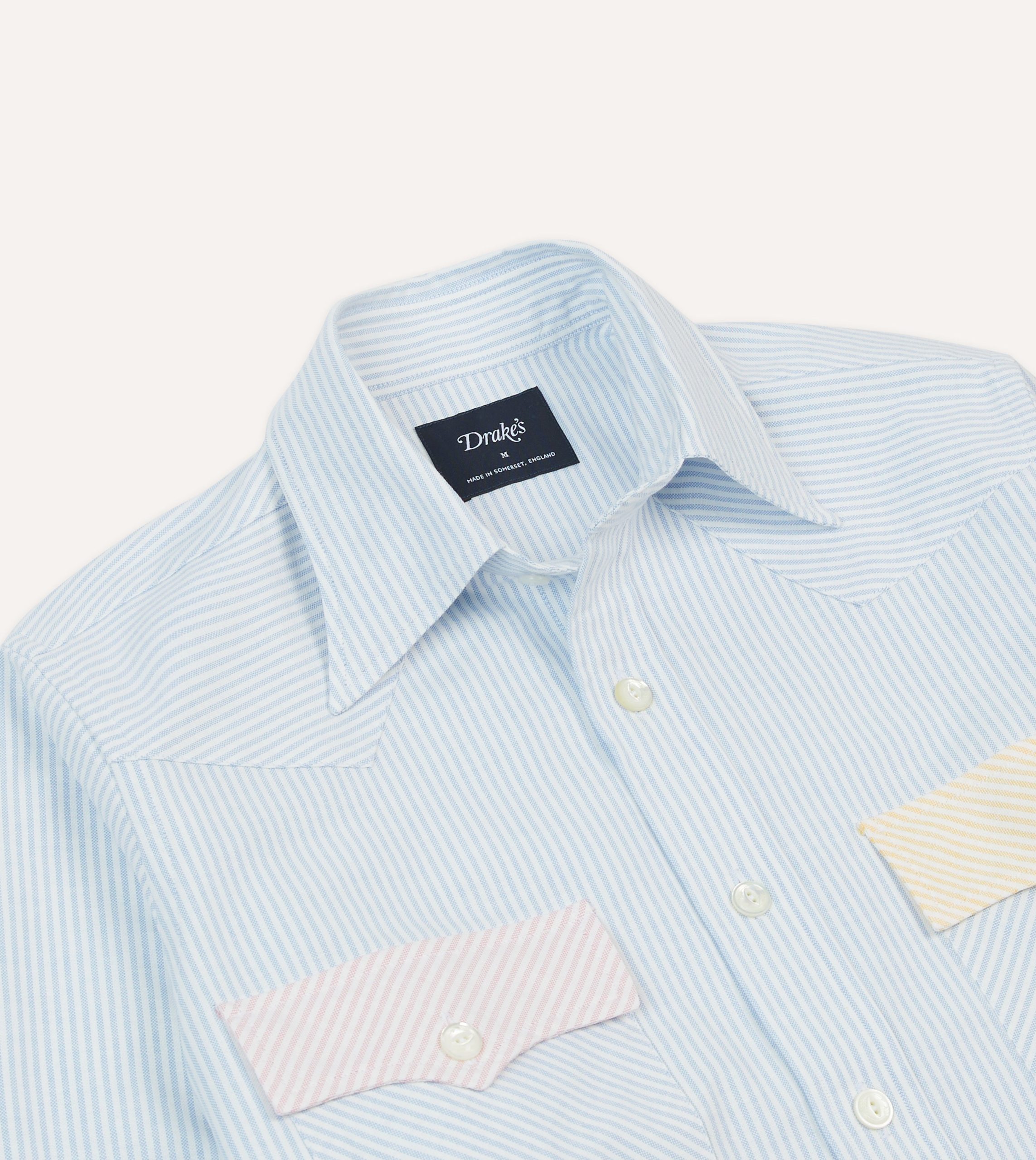 Multi Stripe Cotton Oxford Two-Pocket Western Fun Shirt - Image 3