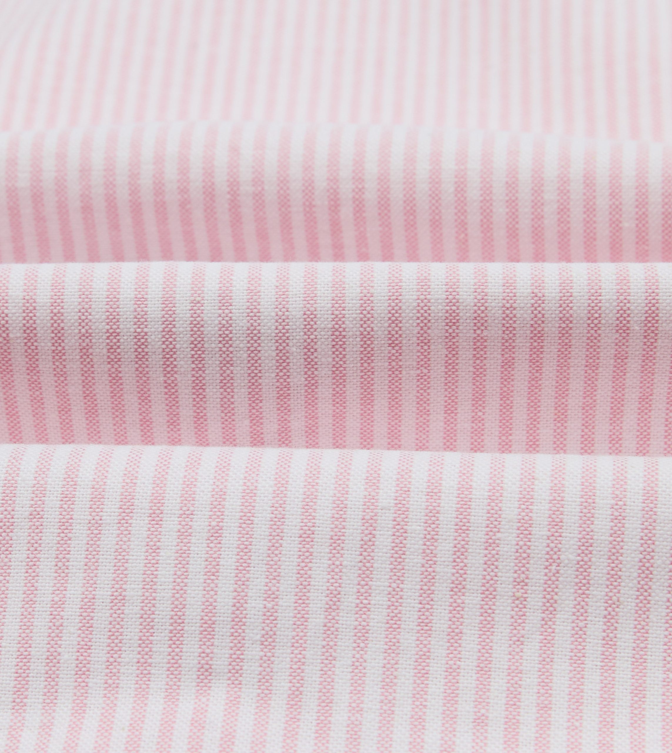 Pink Ticking Stripe Cotton Oxford Long Point Collar Western Shirt - Image 2