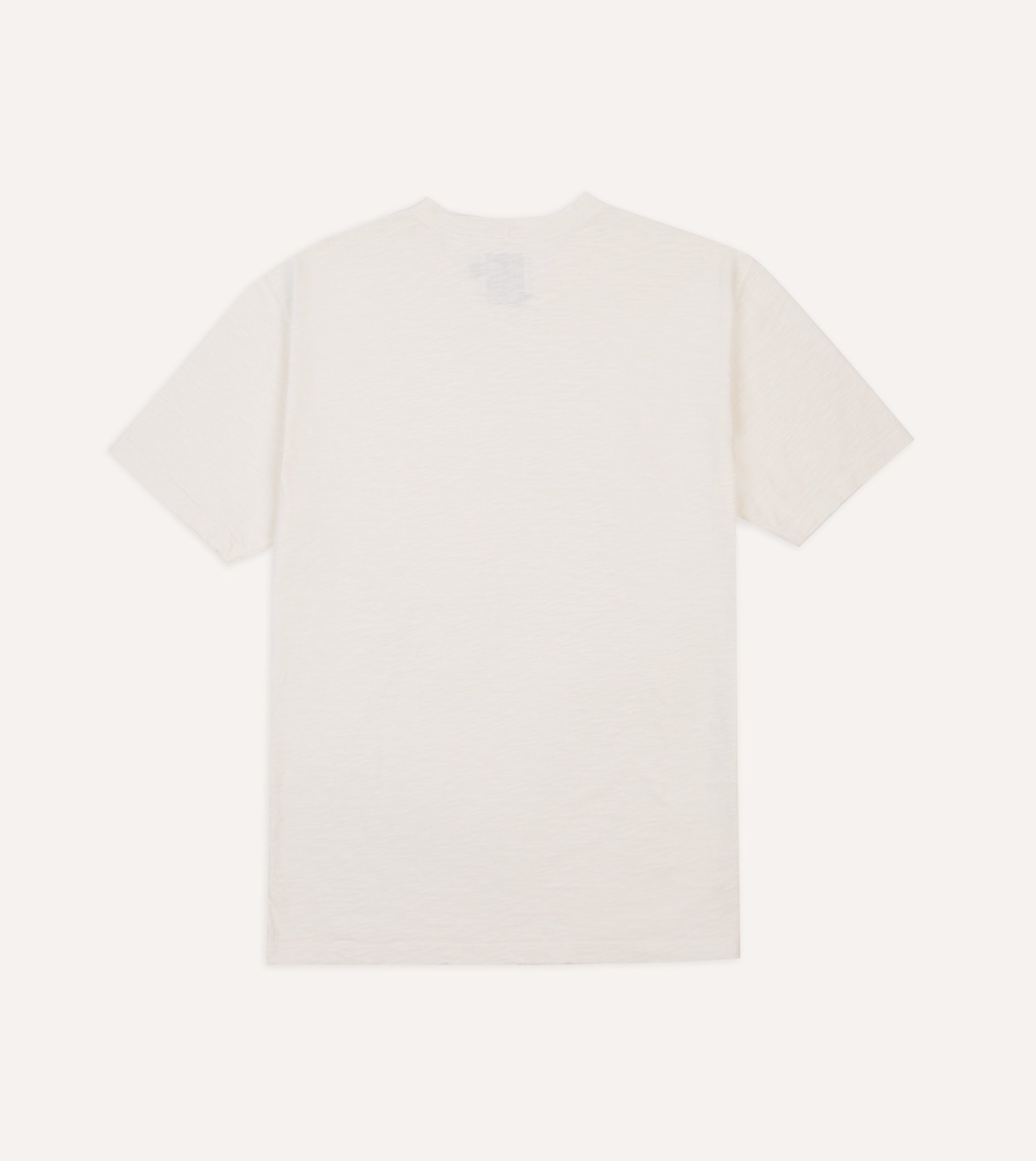 Antique White Flam?? Cotton Crew Neck Hiking T-Shirt - Image 5