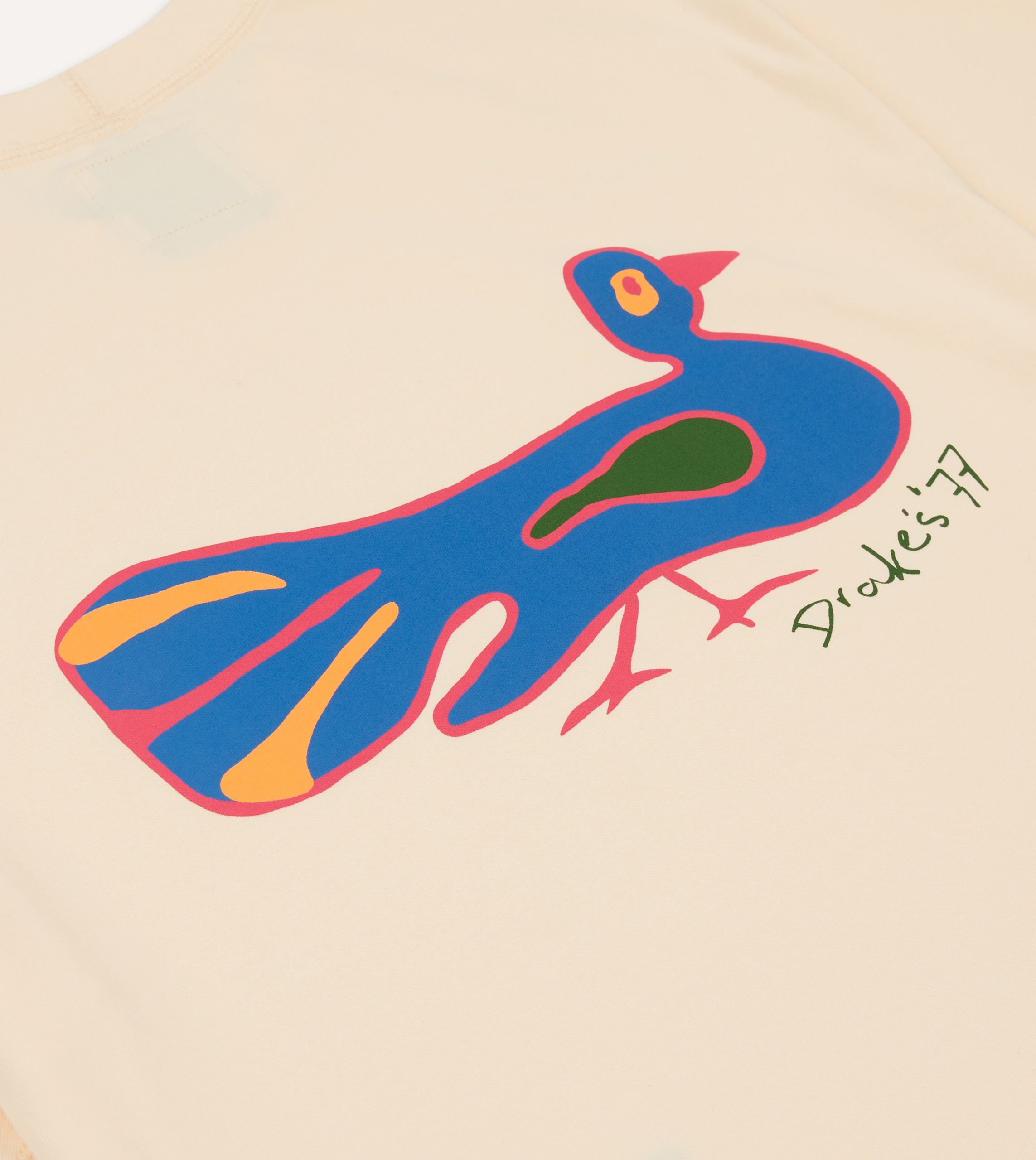 Antique White Peacock Print Short-Sleeve Hiking T-Shirt - Image 4