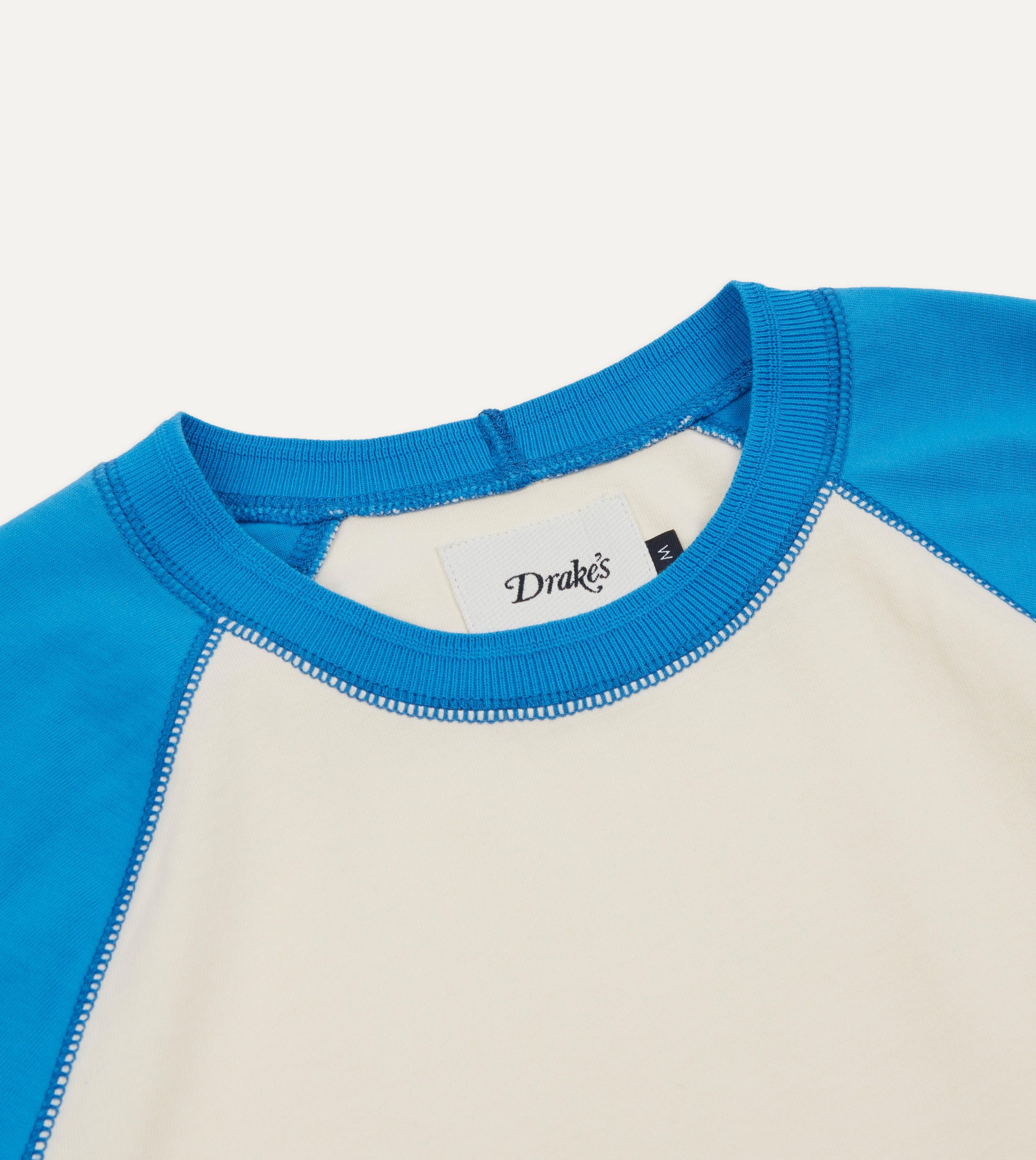 Blue and Antique White Raglan Sleeve Hiking T-Shirt - Image 3