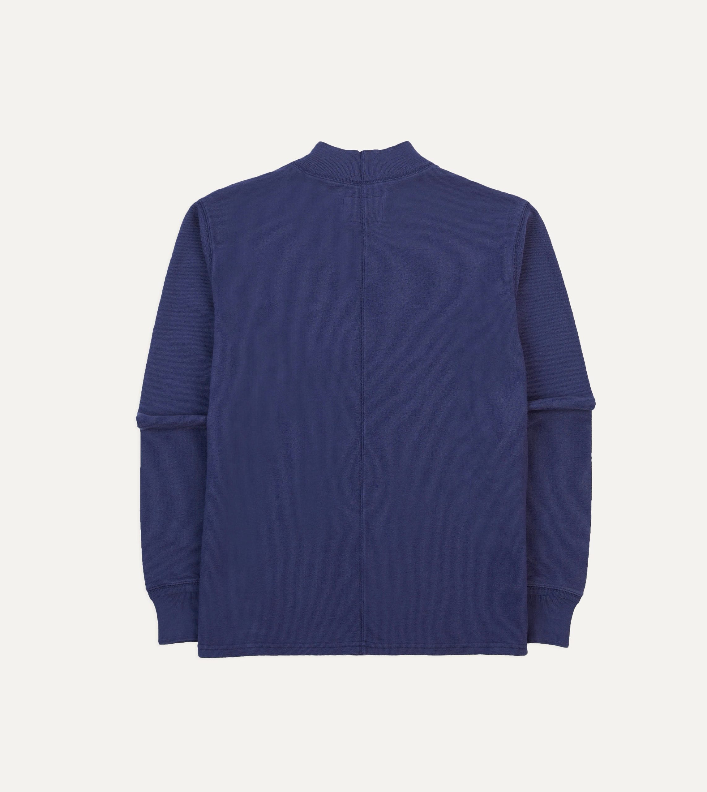 Navy Cotton Long-Sleeve Mock Neck Hiking T-Shirt - Image 5