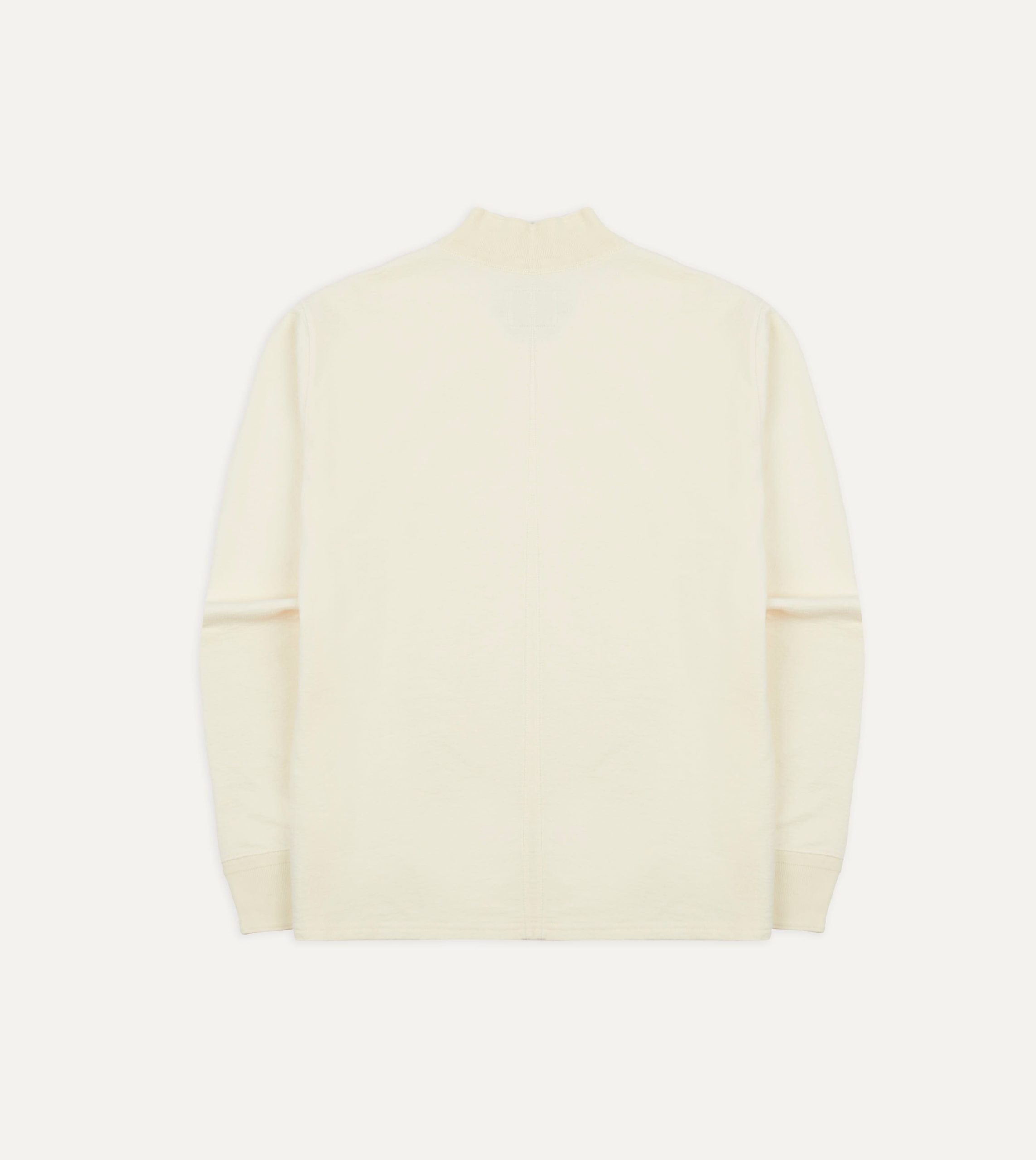 Ecru Cotton Long-Sleeve Mock Neck Hiking T-Shirt - Image 5