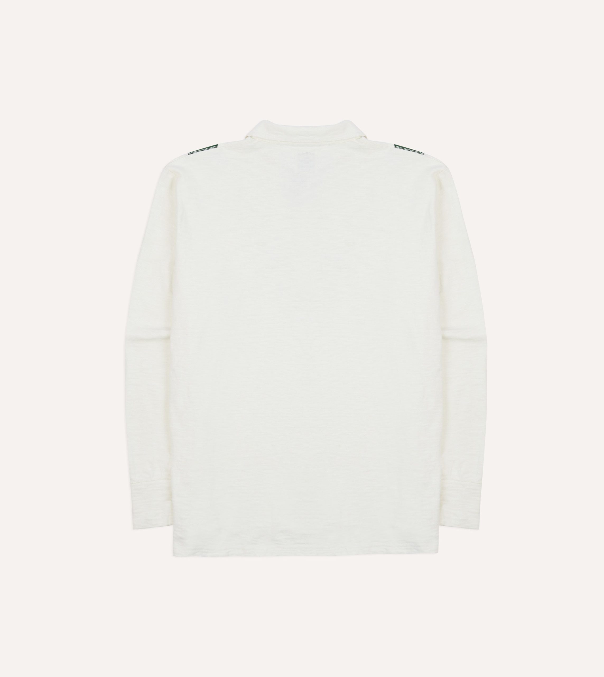 Ecru and Green Chevron Cotton Rugby Shirt - Image 6