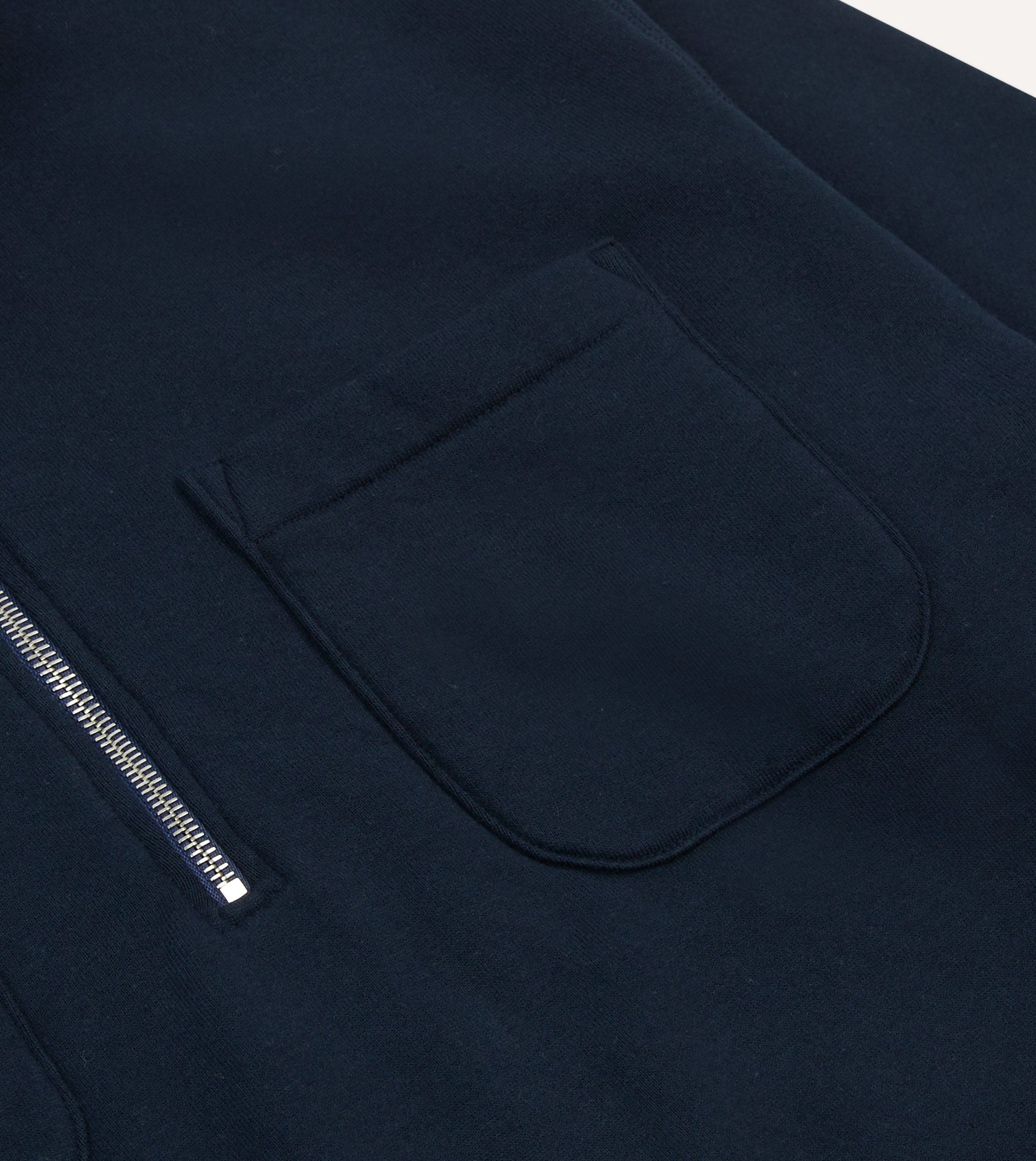 Navy Cotton Half-Zip Collared Sweatshirt - Image 5
