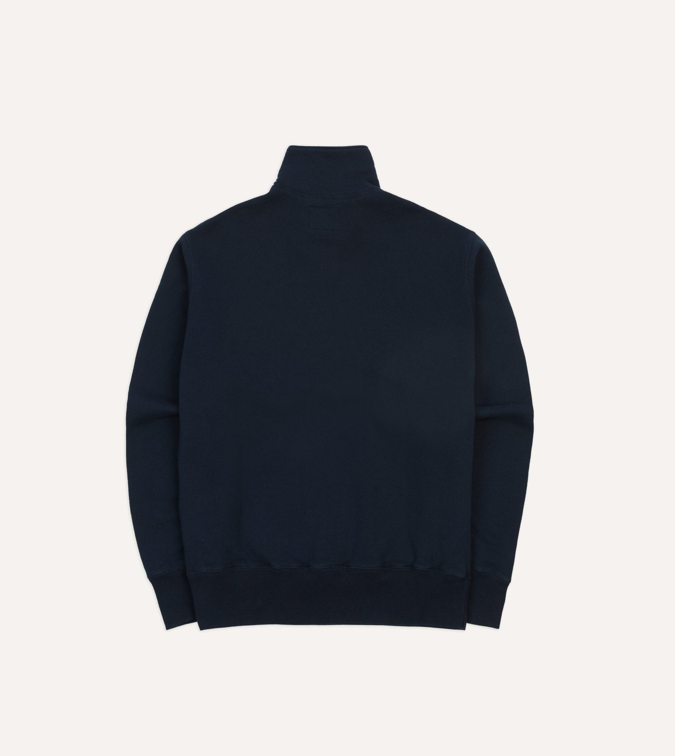 Navy Cotton Half-Zip Collared Sweatshirt - Image 7