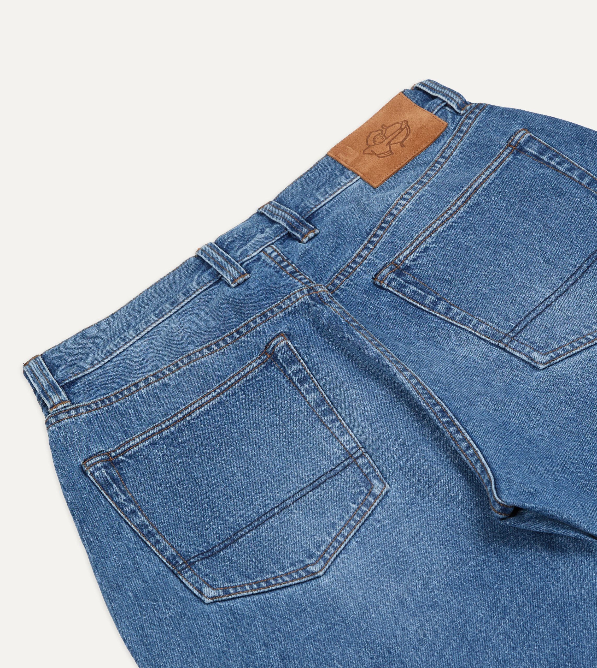 Stone Wash 13oz Seamless Denim Five-Pocket Jeans - Image 5