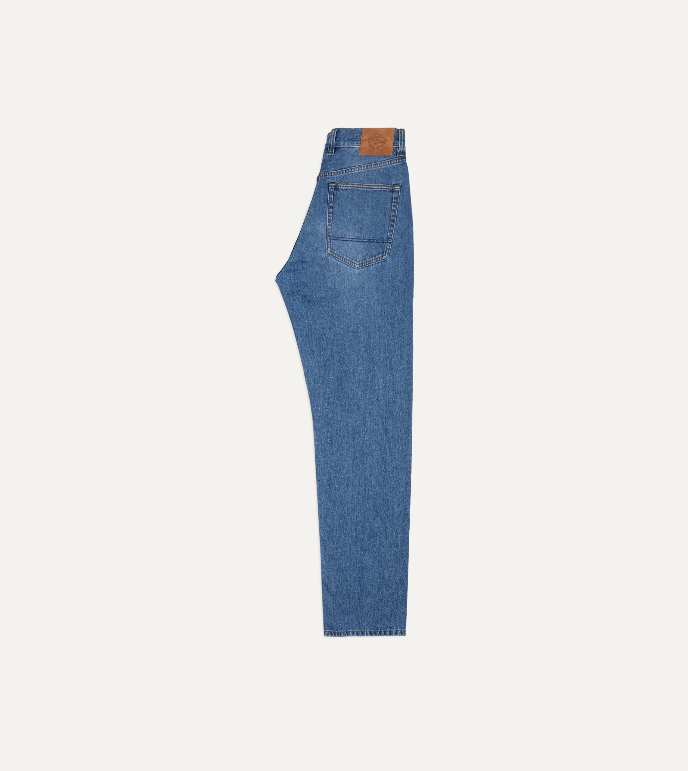 Stone Wash 13oz Seamless Denim Five-Pocket Jeans - Image 6