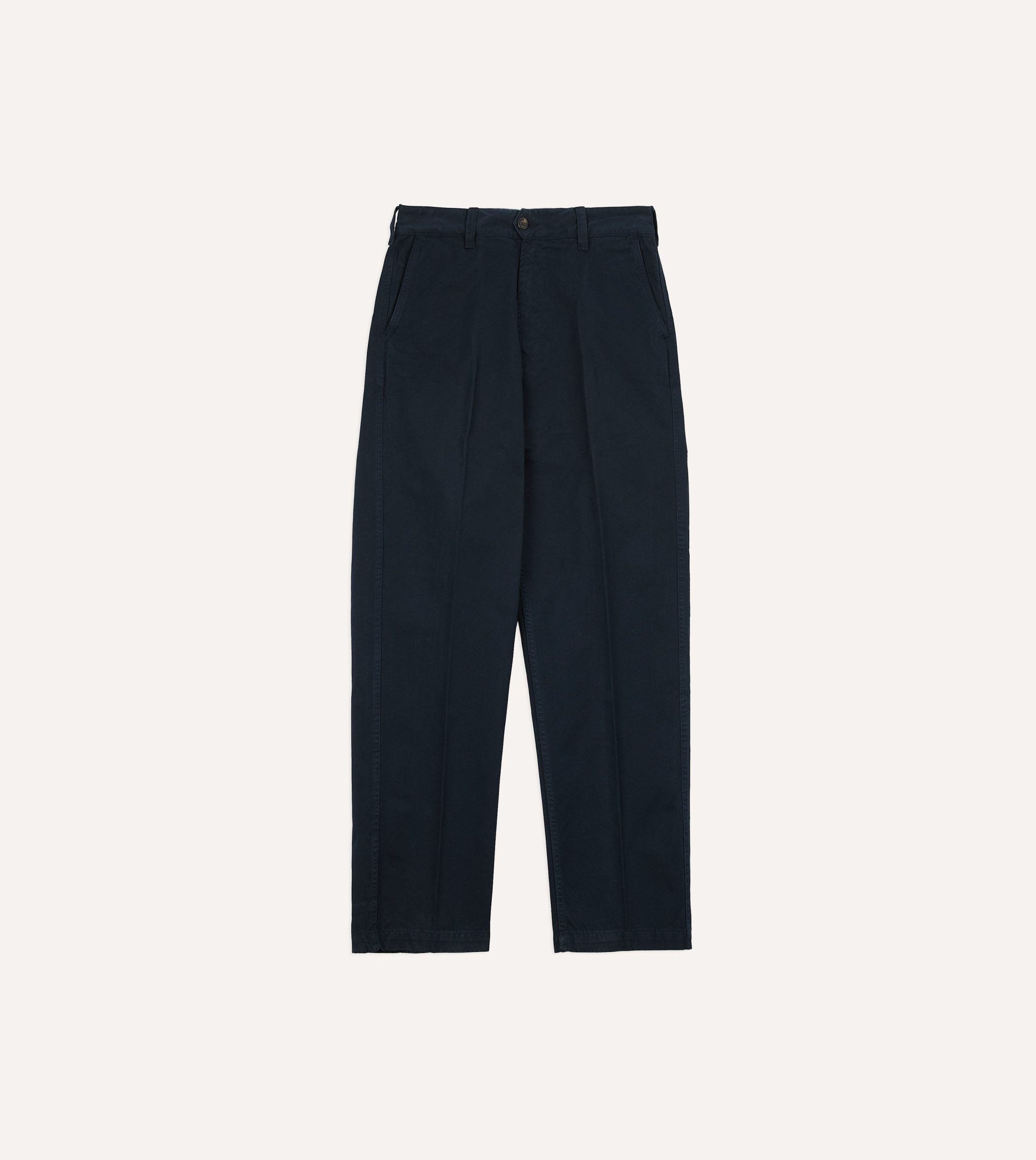 Navy Heavy Cotton Flat Front Chino - Image 3