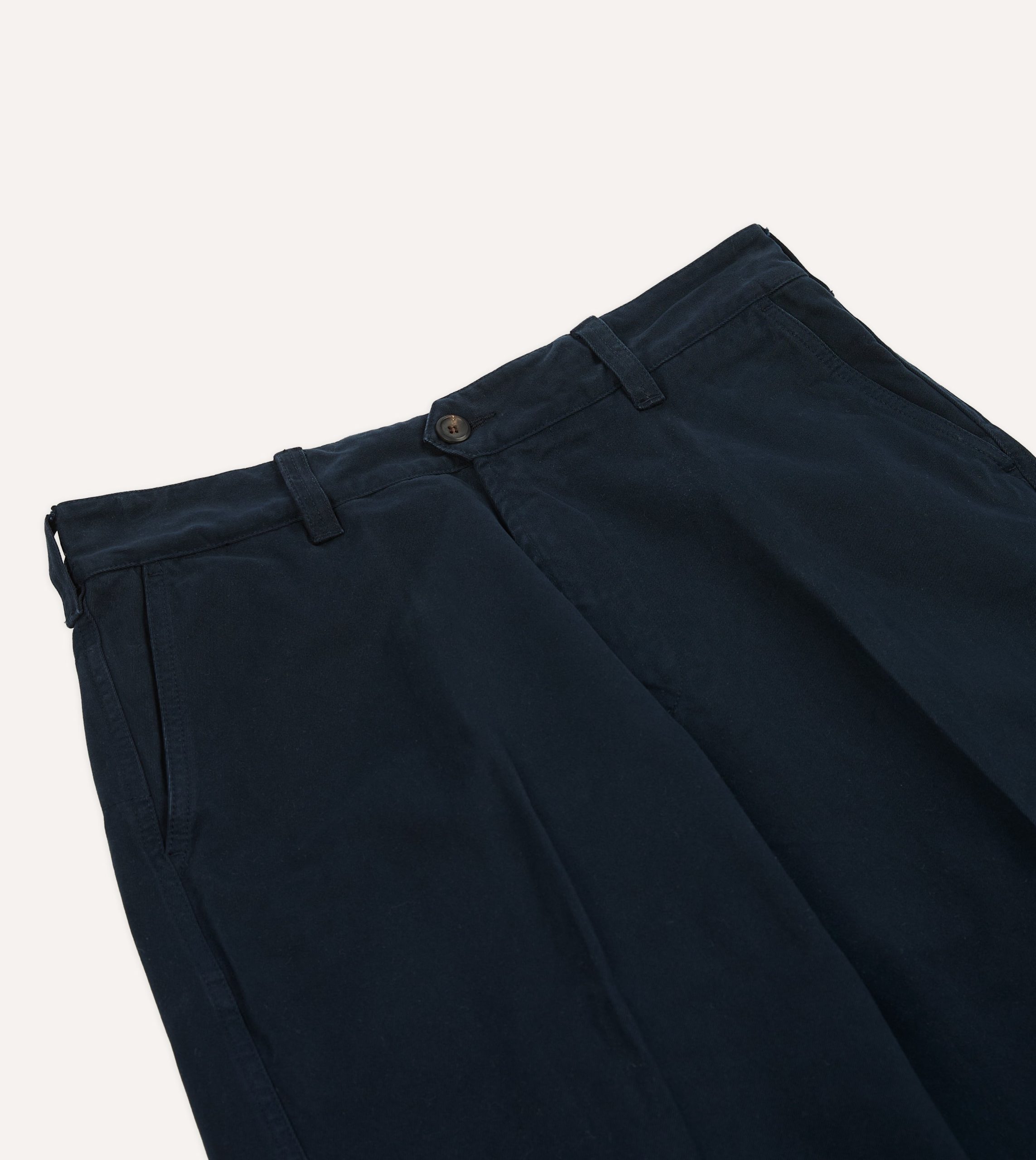 Navy Heavy Cotton Flat Front Chino - Image 4