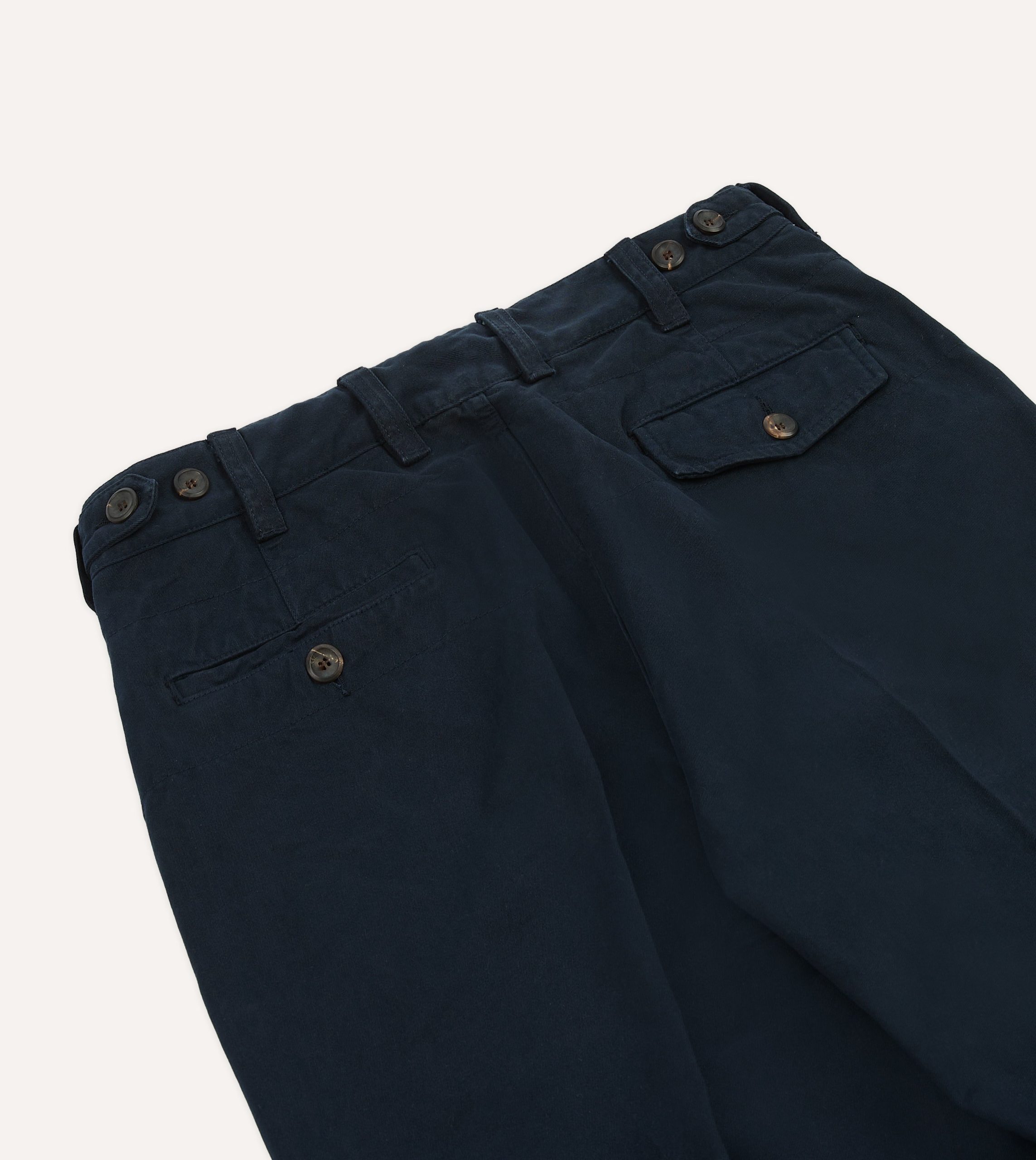 Navy Heavy Cotton Flat Front Chino - Image 5