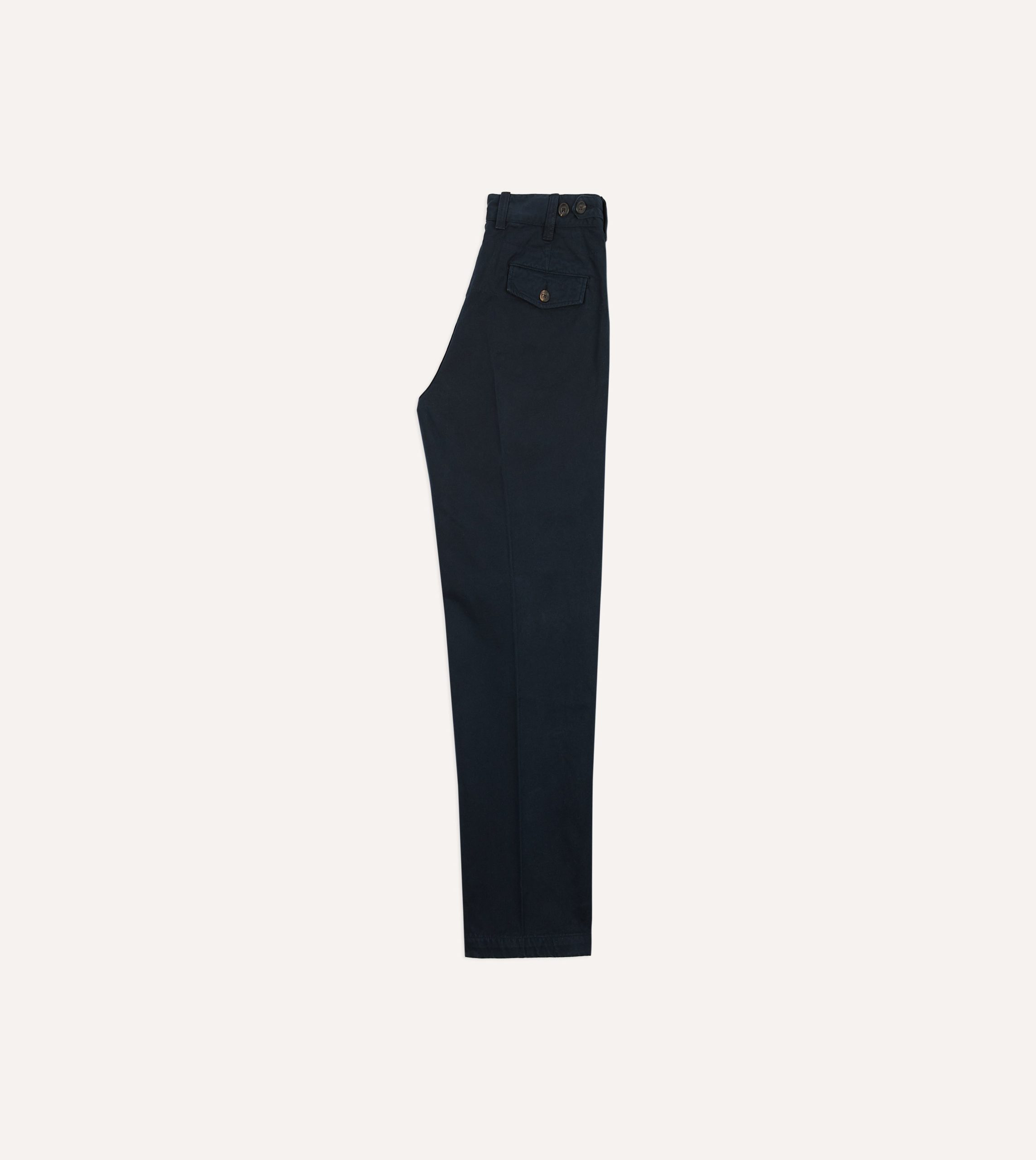 Navy Heavy Cotton Flat Front Chino - Image 6