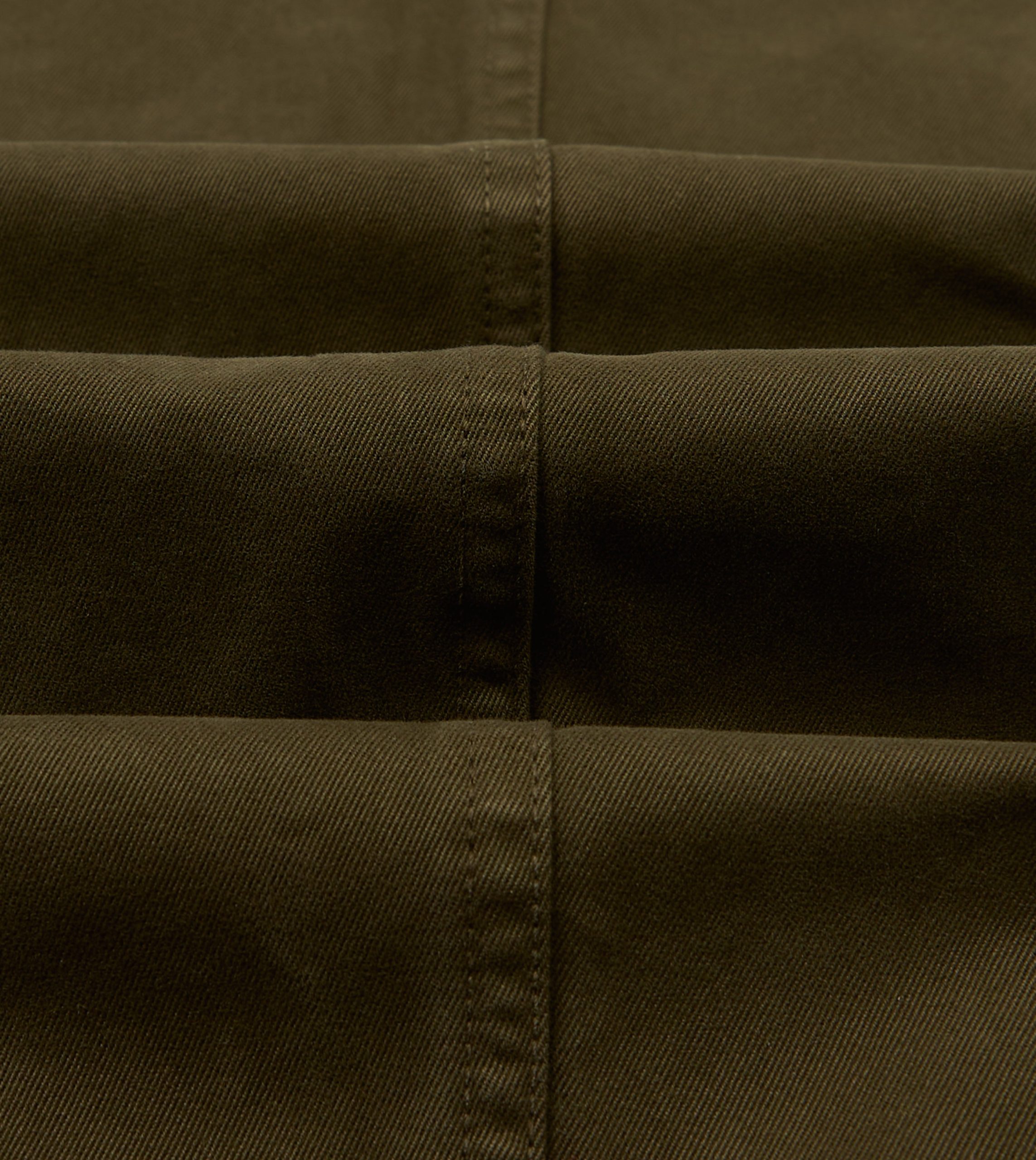 Olive Heavy Cotton Flat Front Chino - Image 2