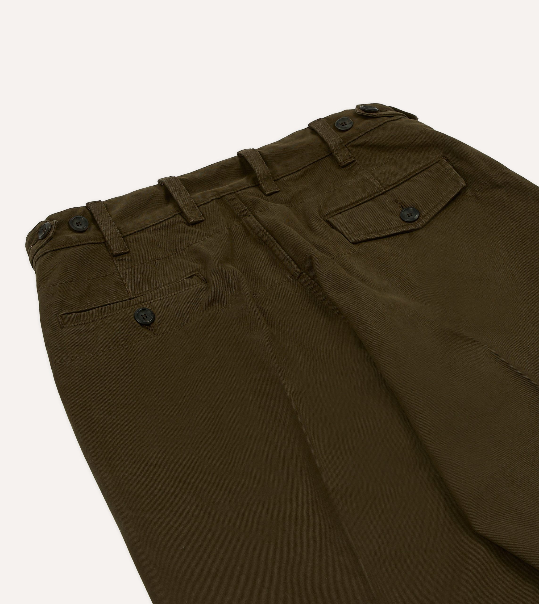 Brown Heavy Cotton Flat Front Chino - Image 5