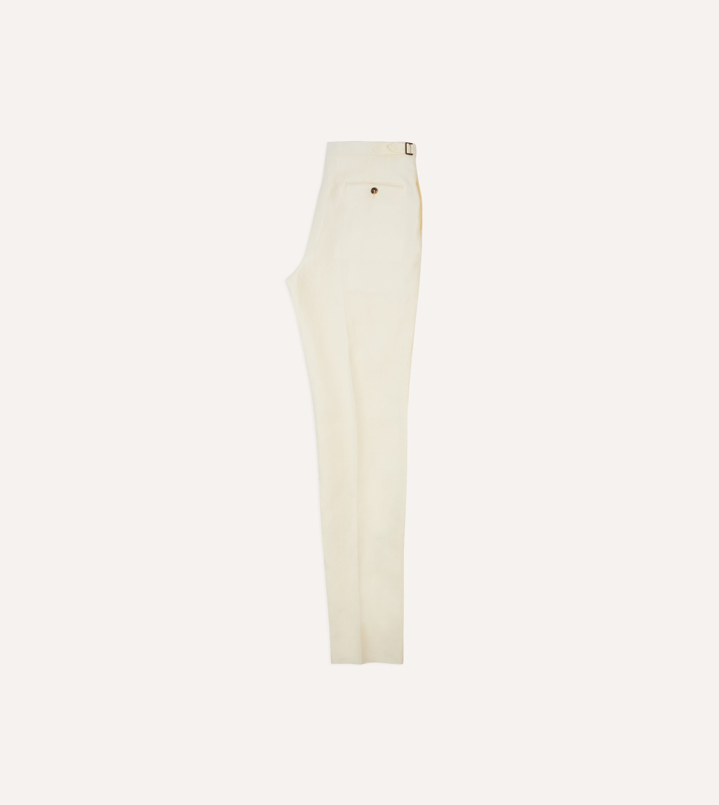 Ecru Irish Linen Single Pleat Trouser - Image 6