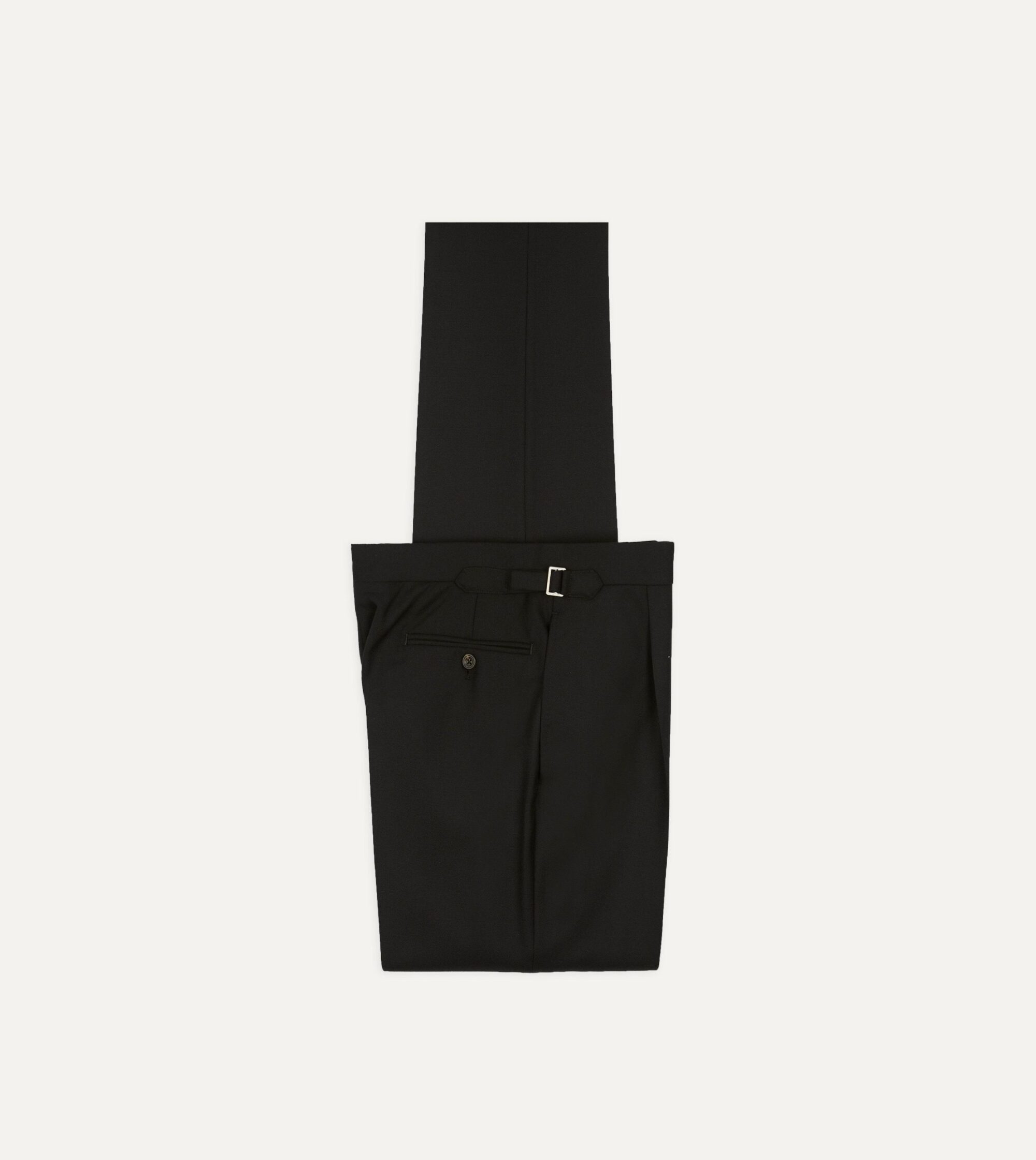 Black Fresco? Wool Single-Pleat Trouser