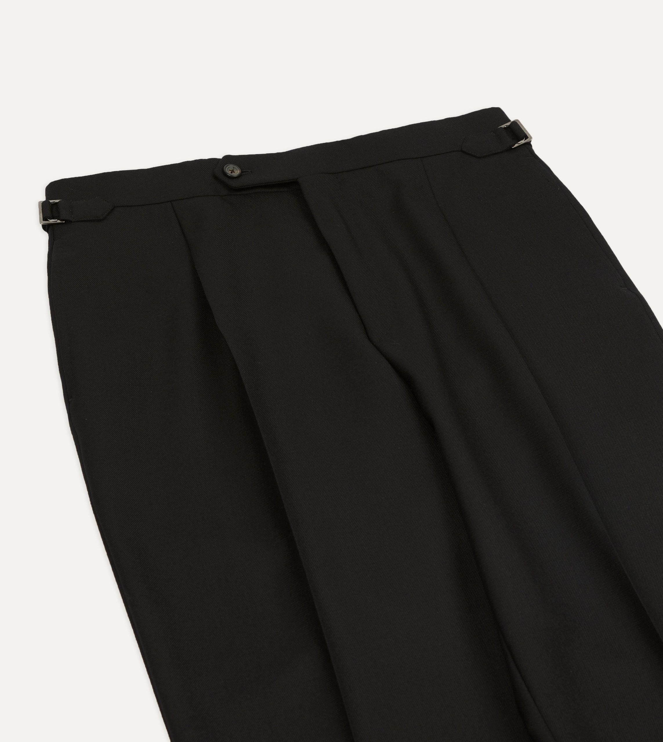 Black Fresco® Wool Single-Pleat Trouser - Image 4